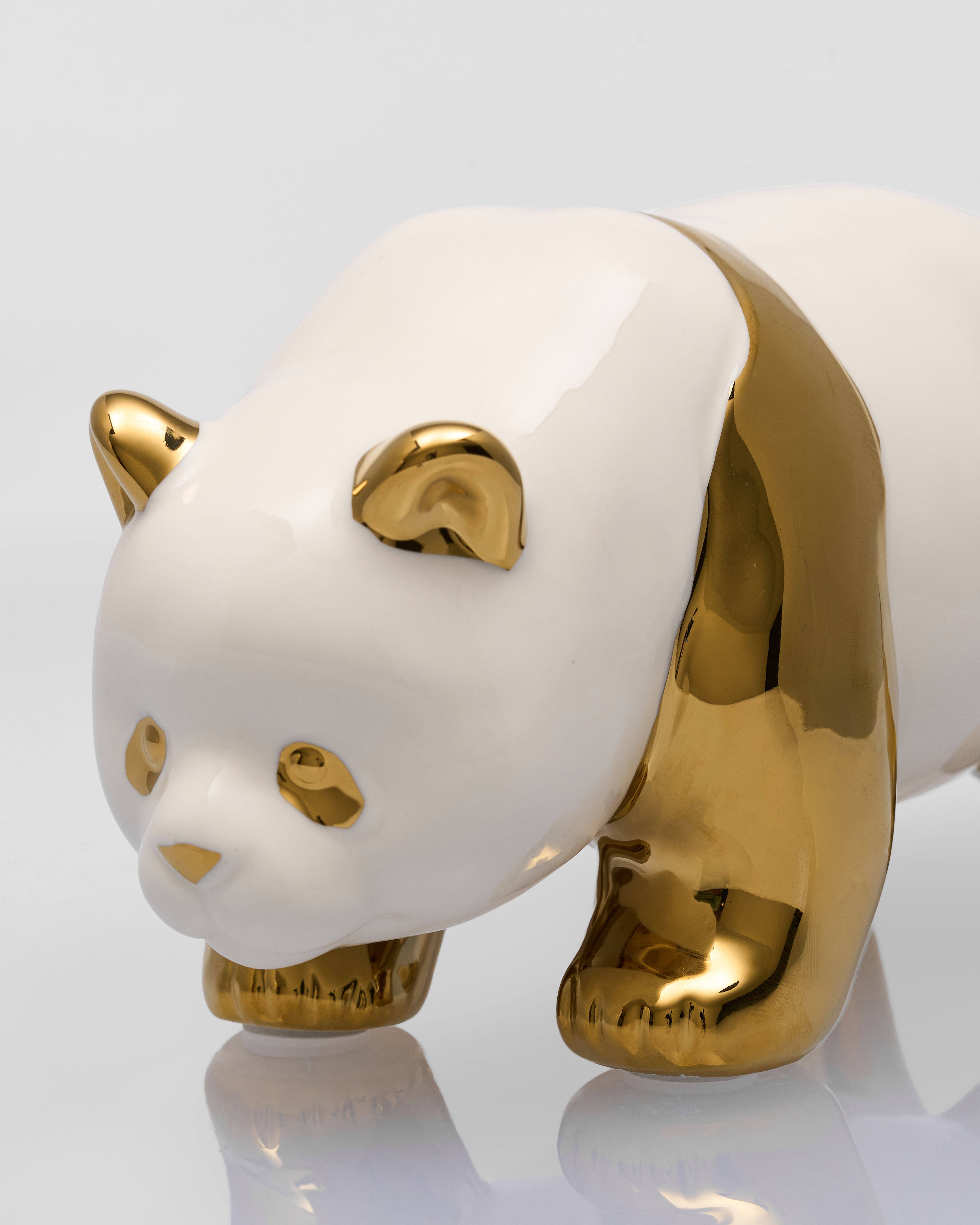 Seren Ceramic Lazy Golden Panda Figurine
