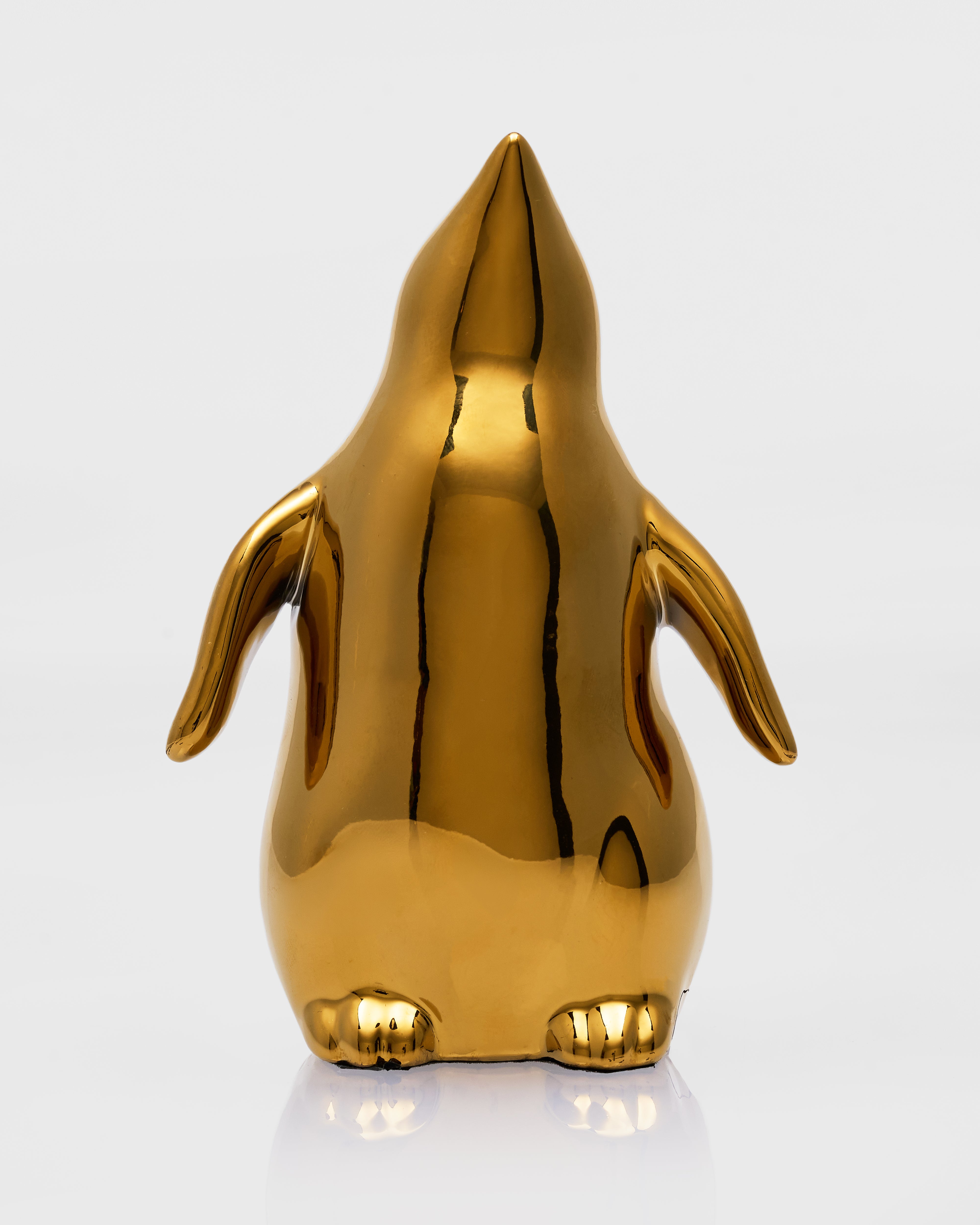 Luxury White and Gold Penguin Family Figurines