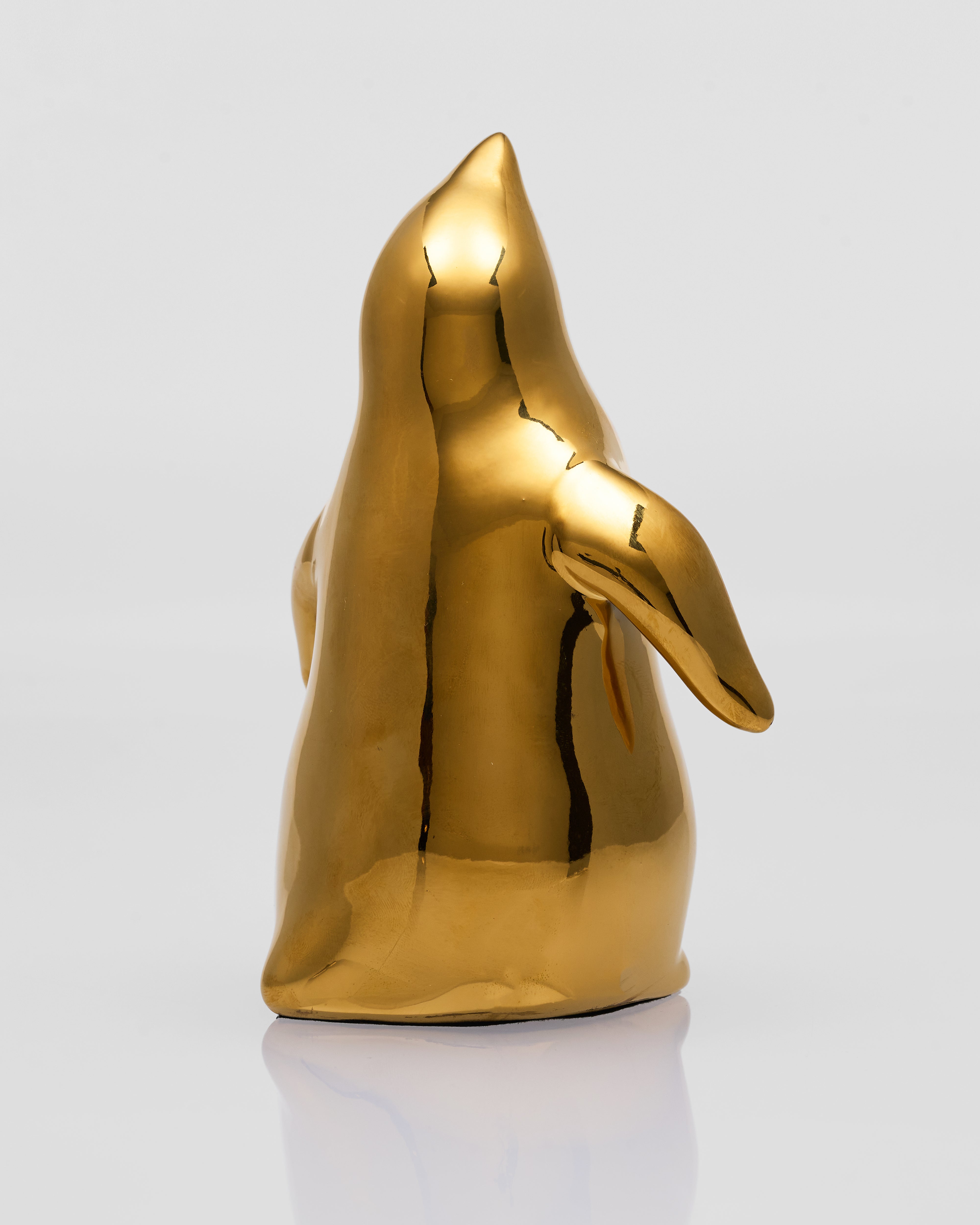 Luxury White and Gold Penguin Family Figurines