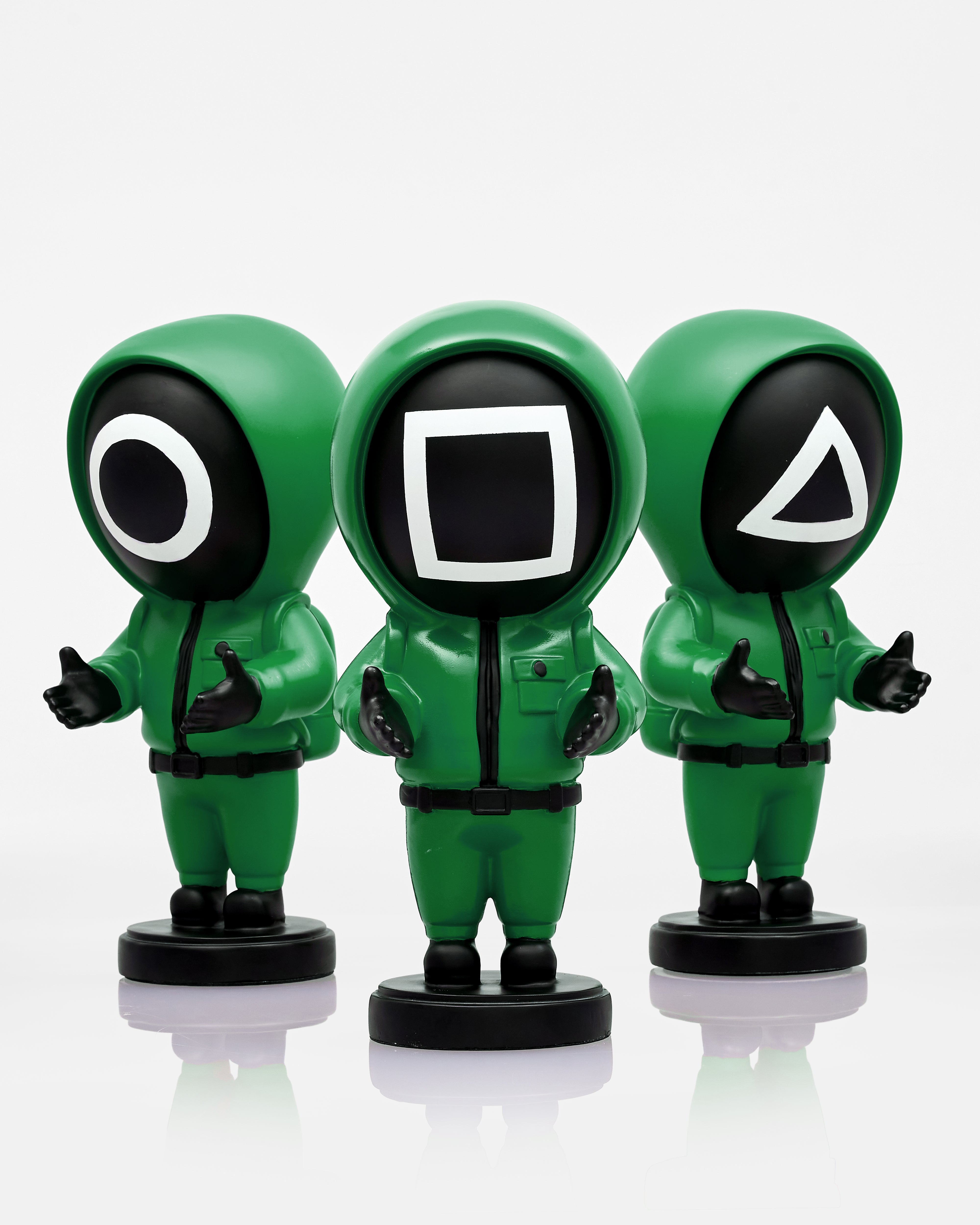 Masked Trio Figurine - Green