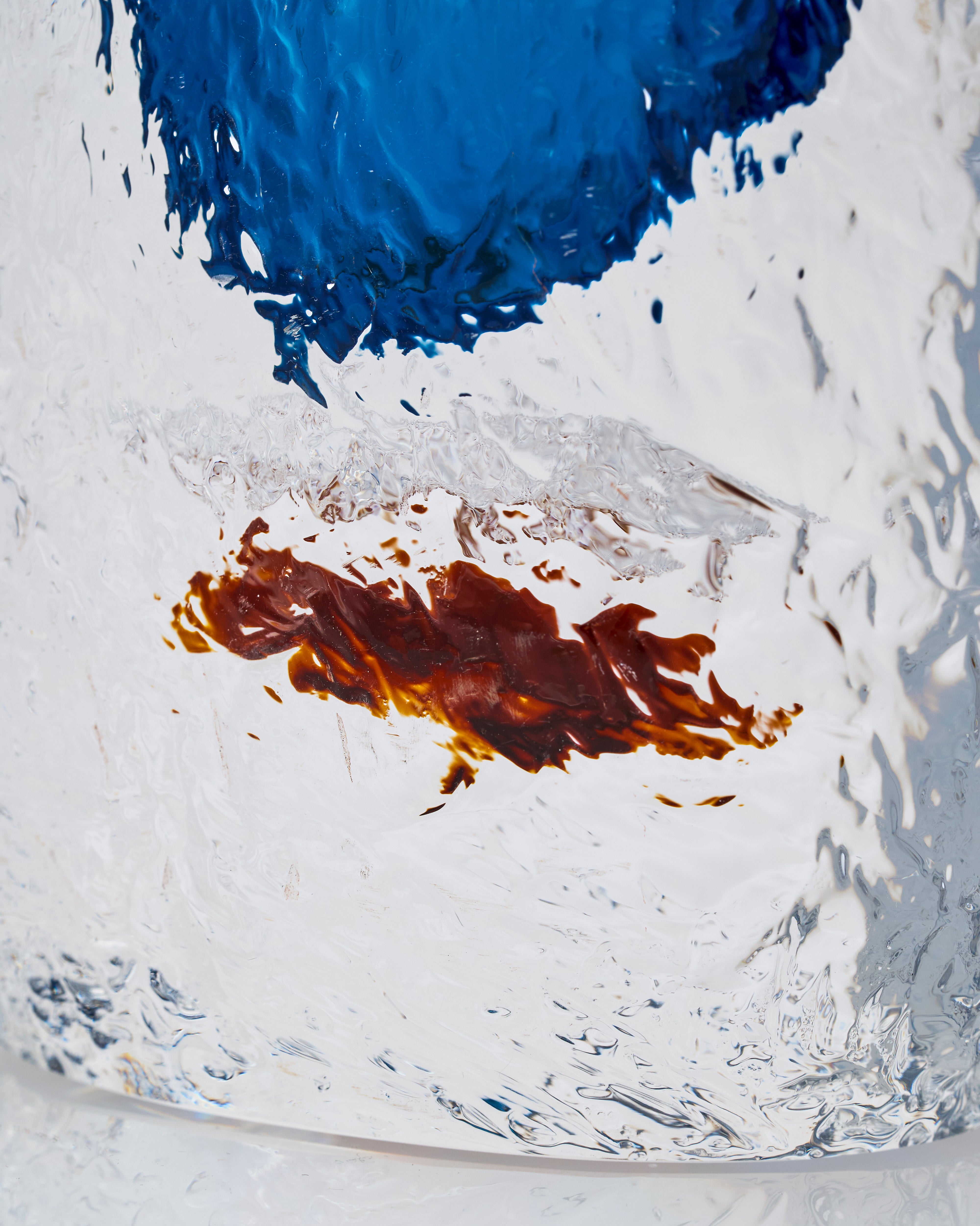 Modern Glass Resin Pot - Blue