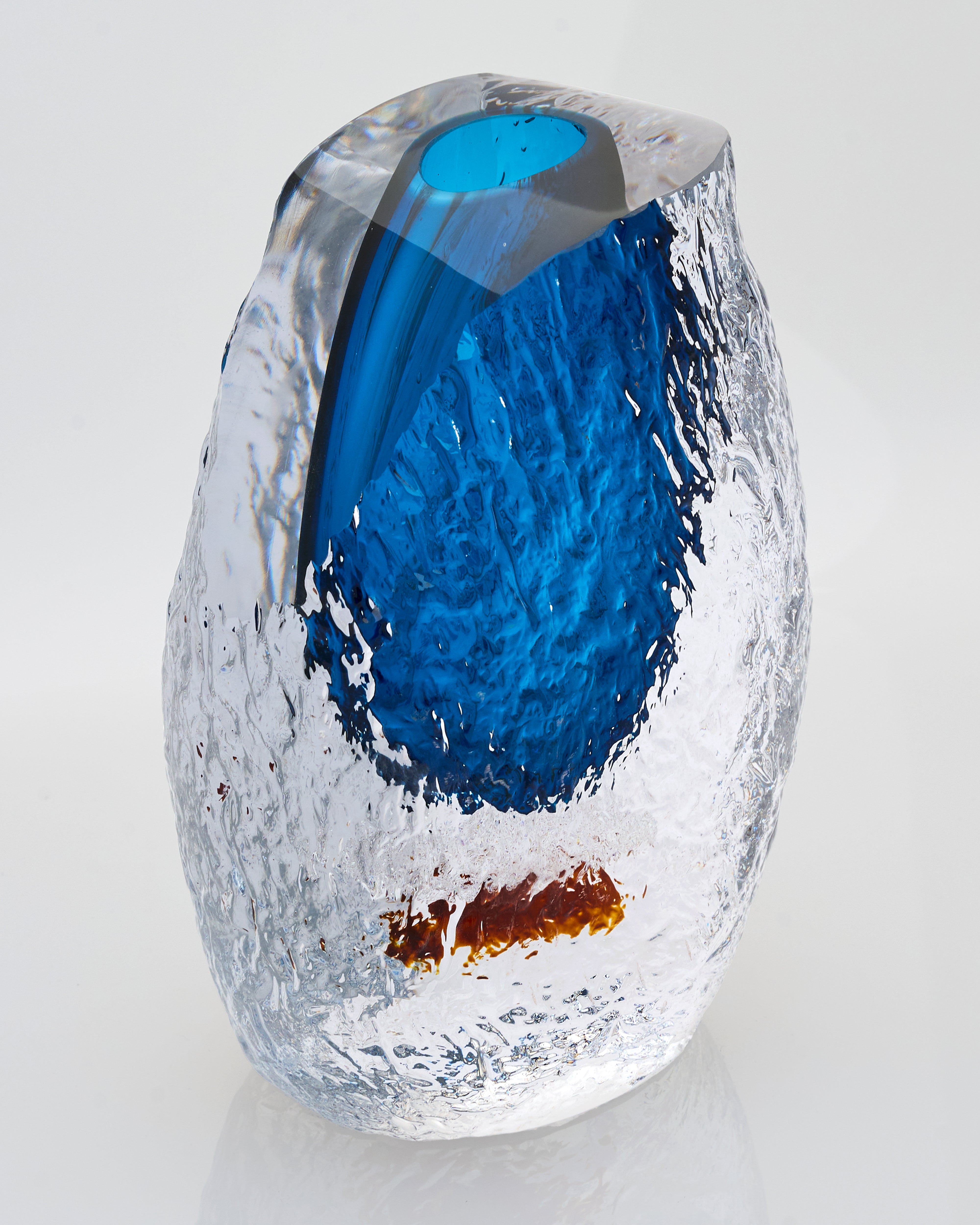 Modern Glass Resin Pot - Blue
