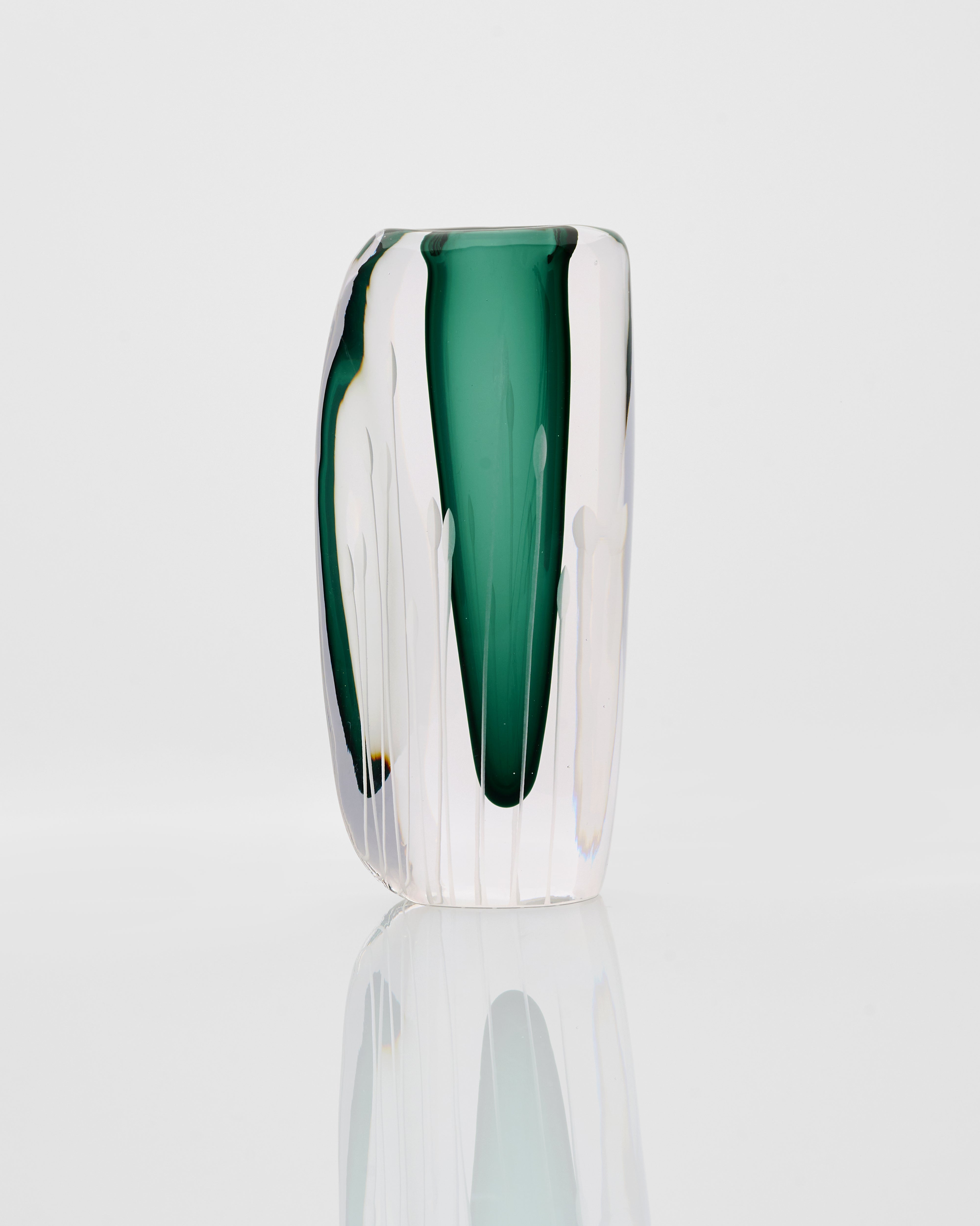 Drop Textured Vases Set - Dark Green