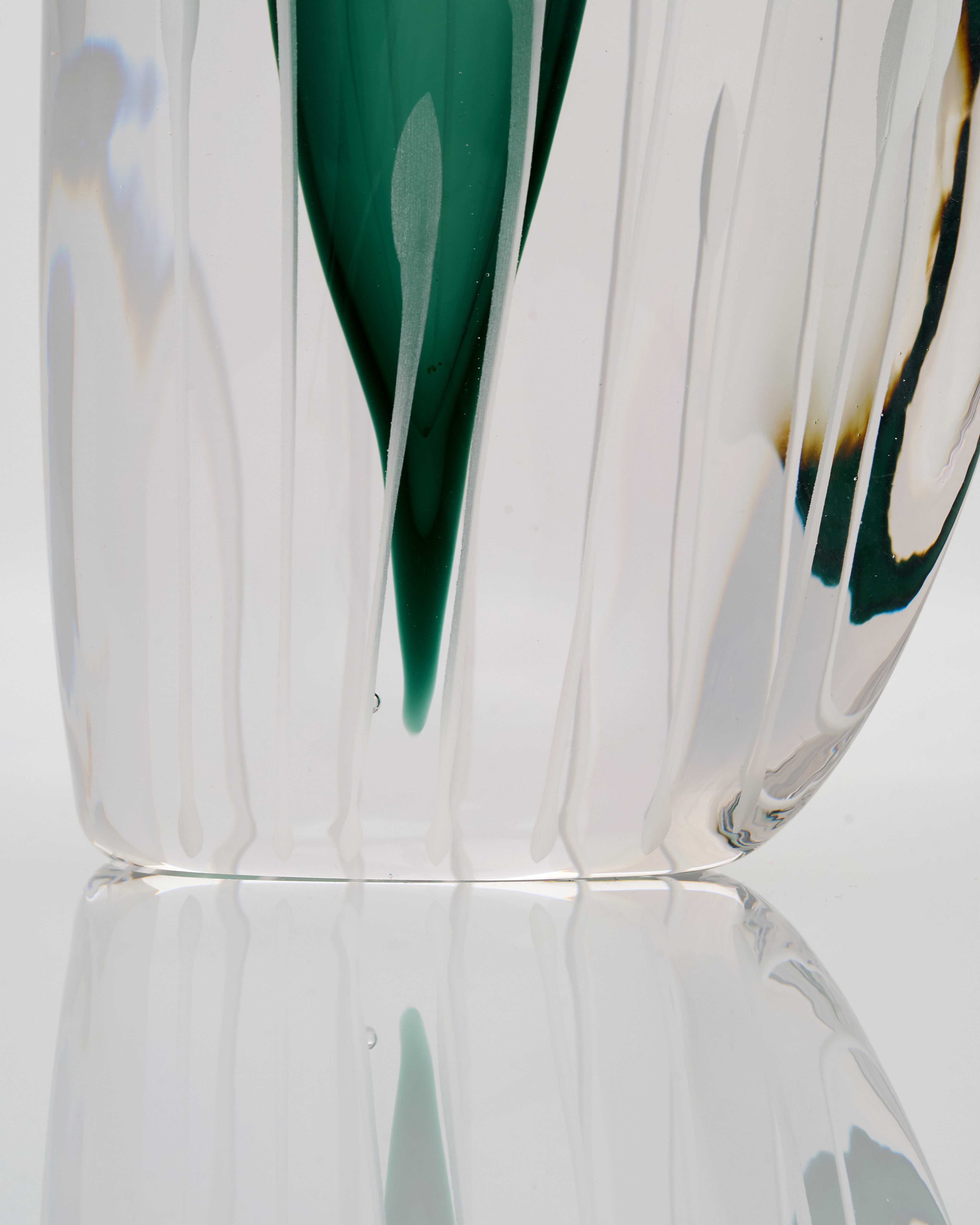 Drop Textured Vases Set - Dark Green