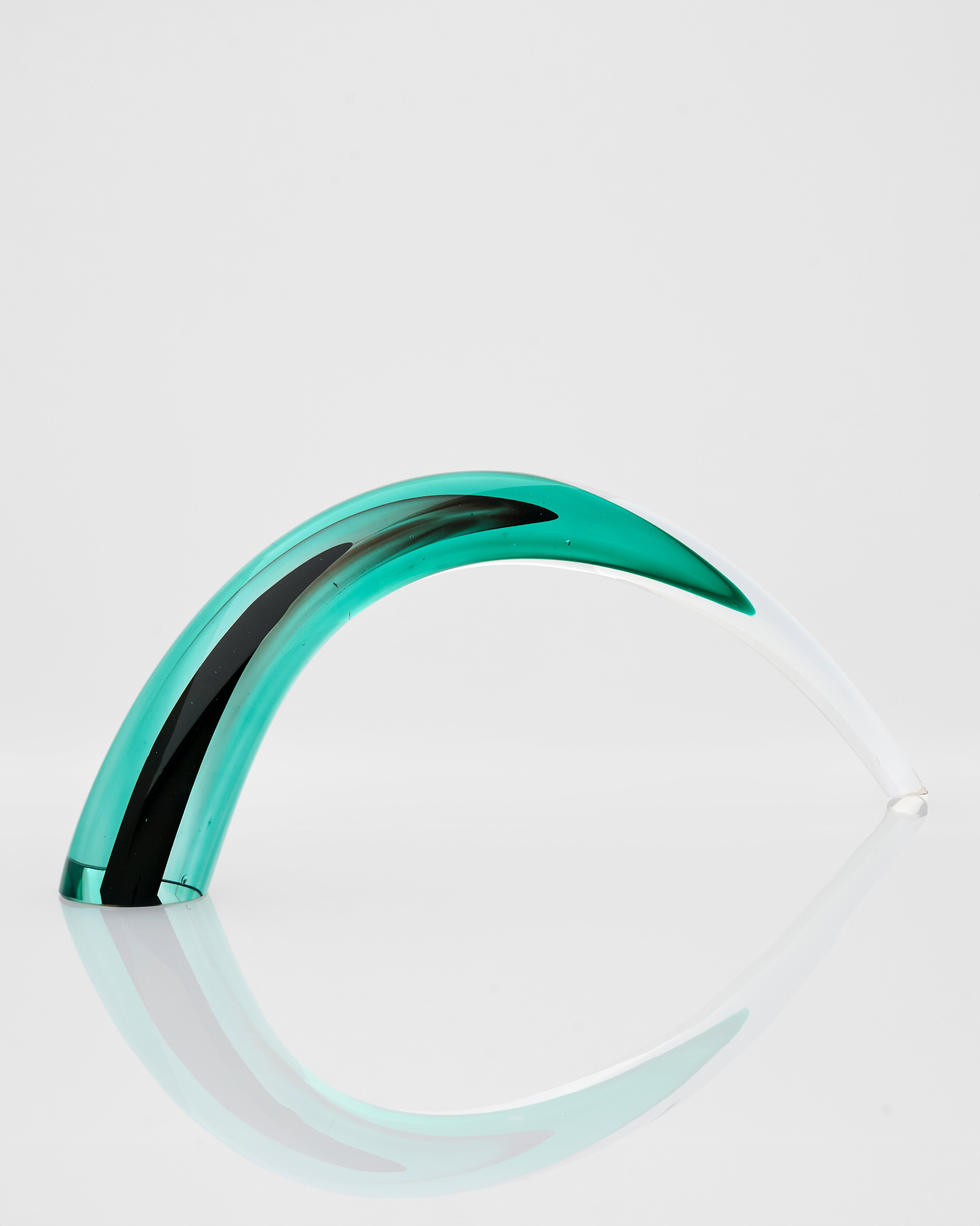 Curvy Crystal Glass Horn Decor