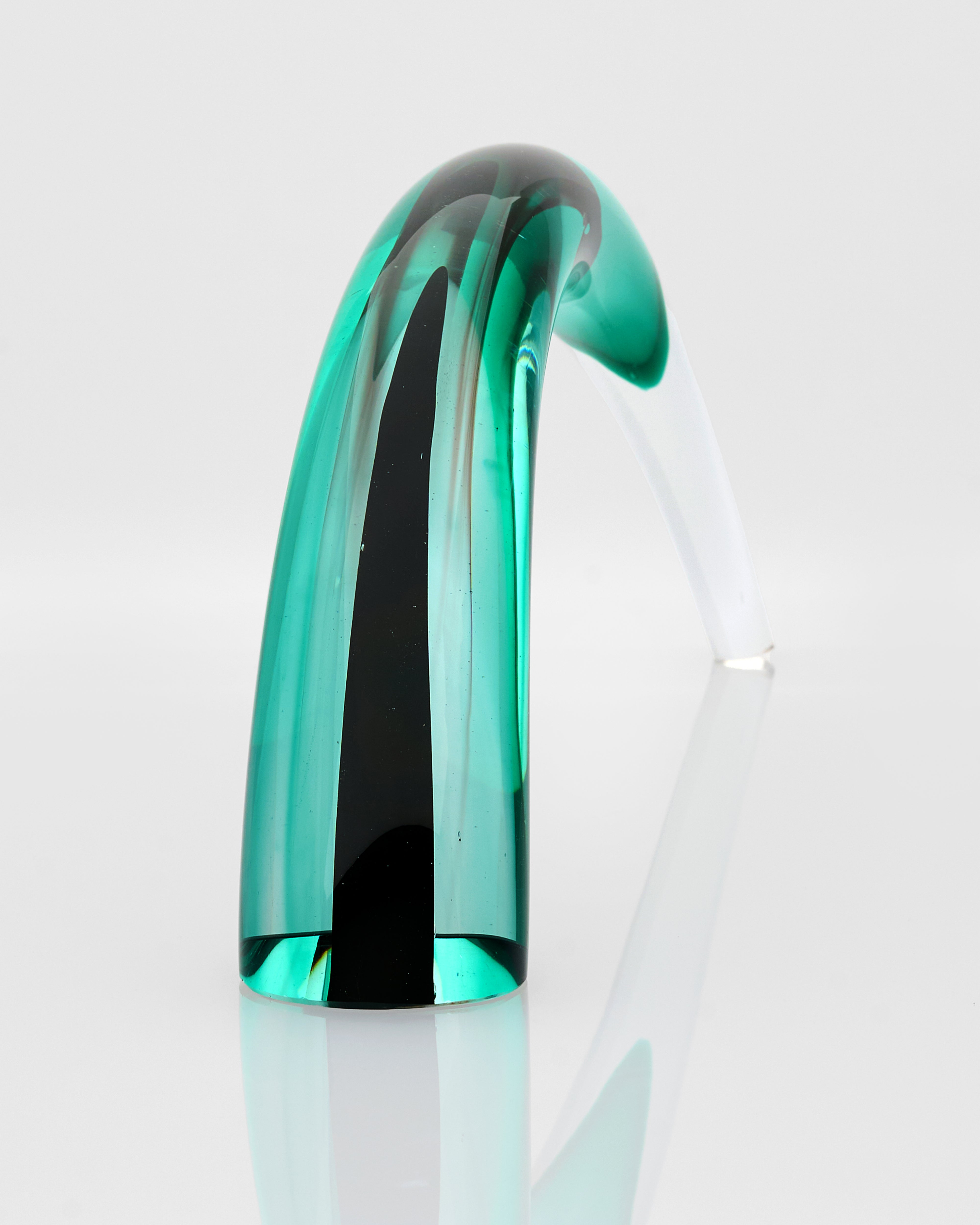 Curvy Crystal Glass Horn Decor