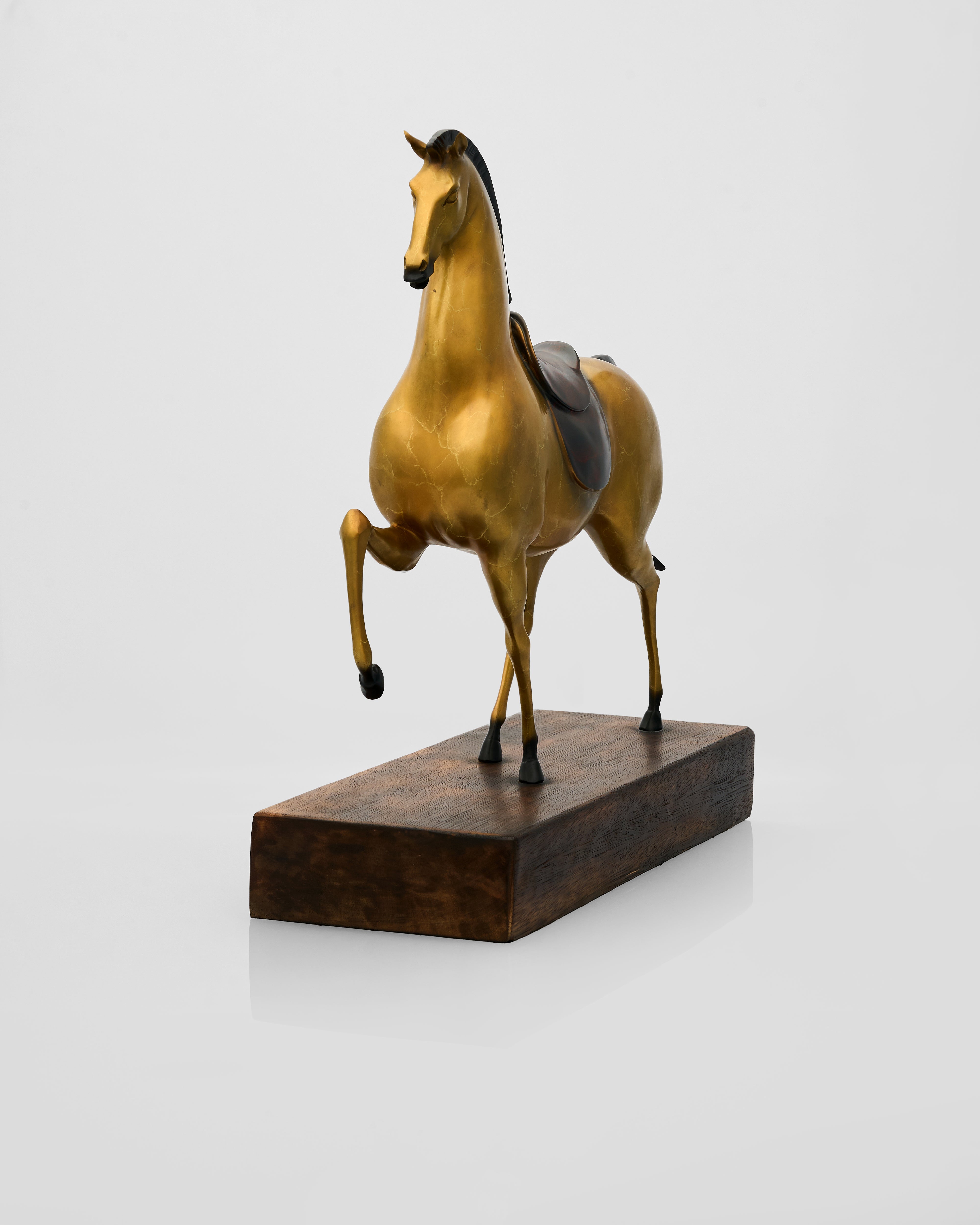Gilded Stallion Stylized Horse Sculpture