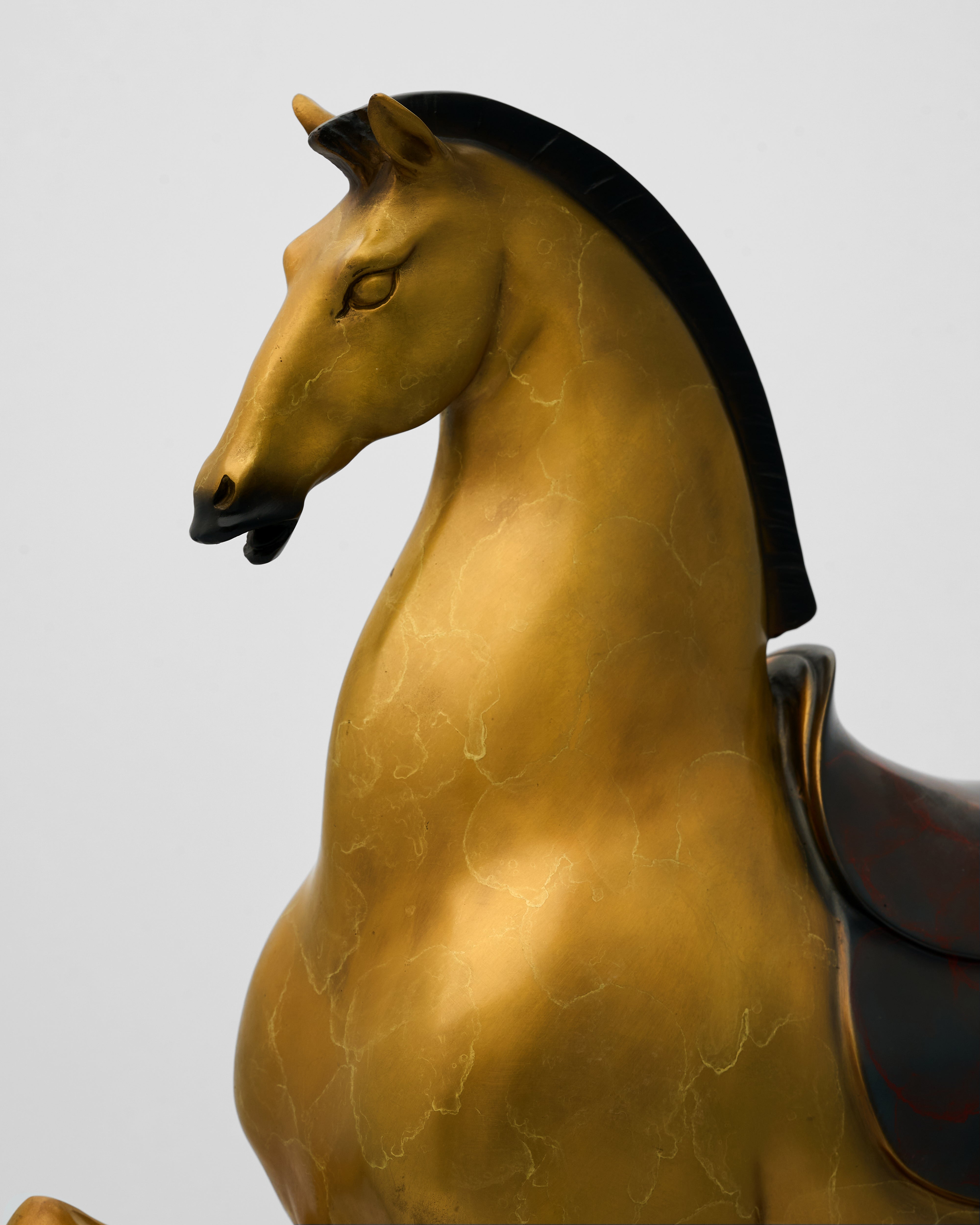 Gilded Stallion Stylized Horse Sculpture