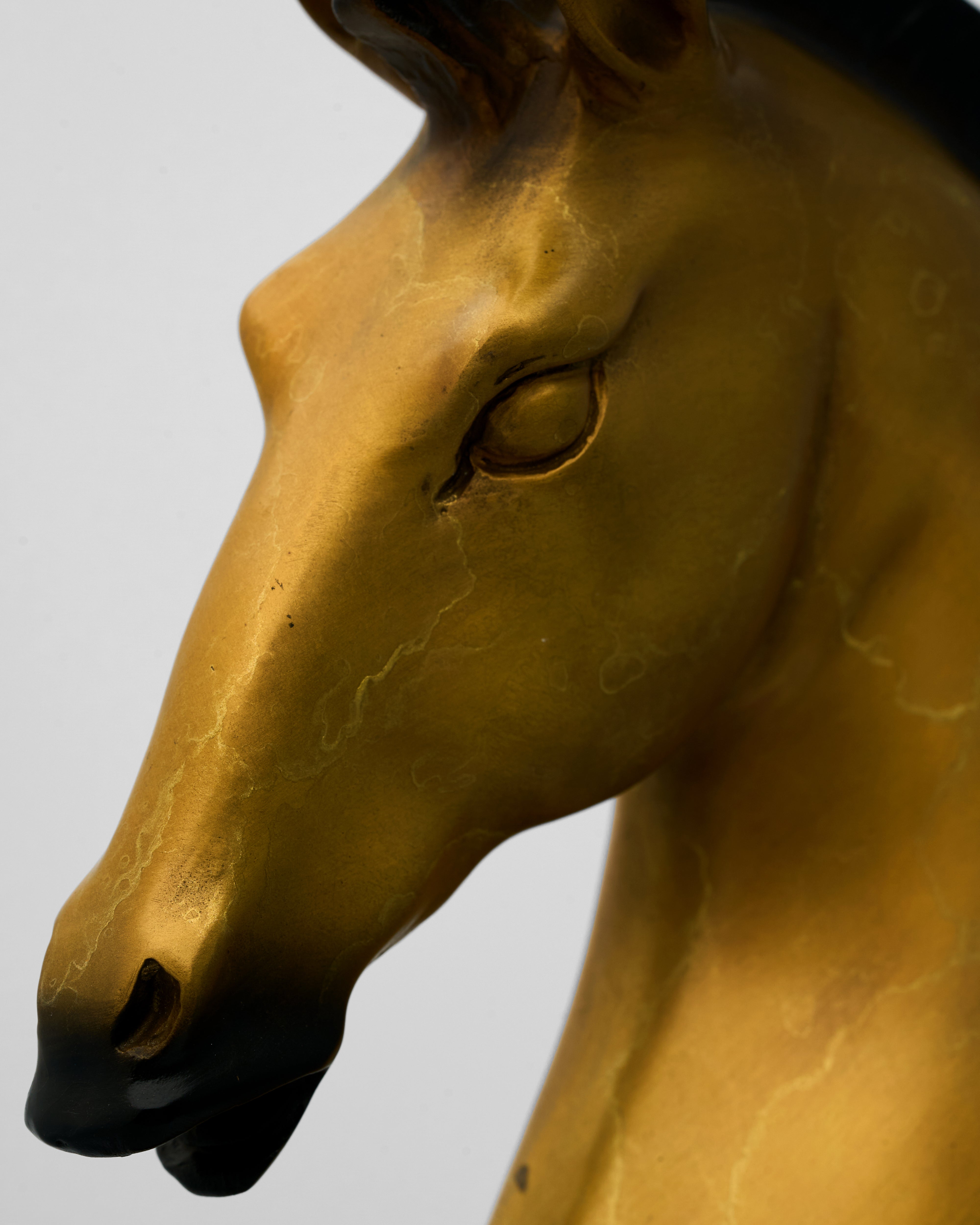 Gilded Stallion Stylized Horse Sculpture