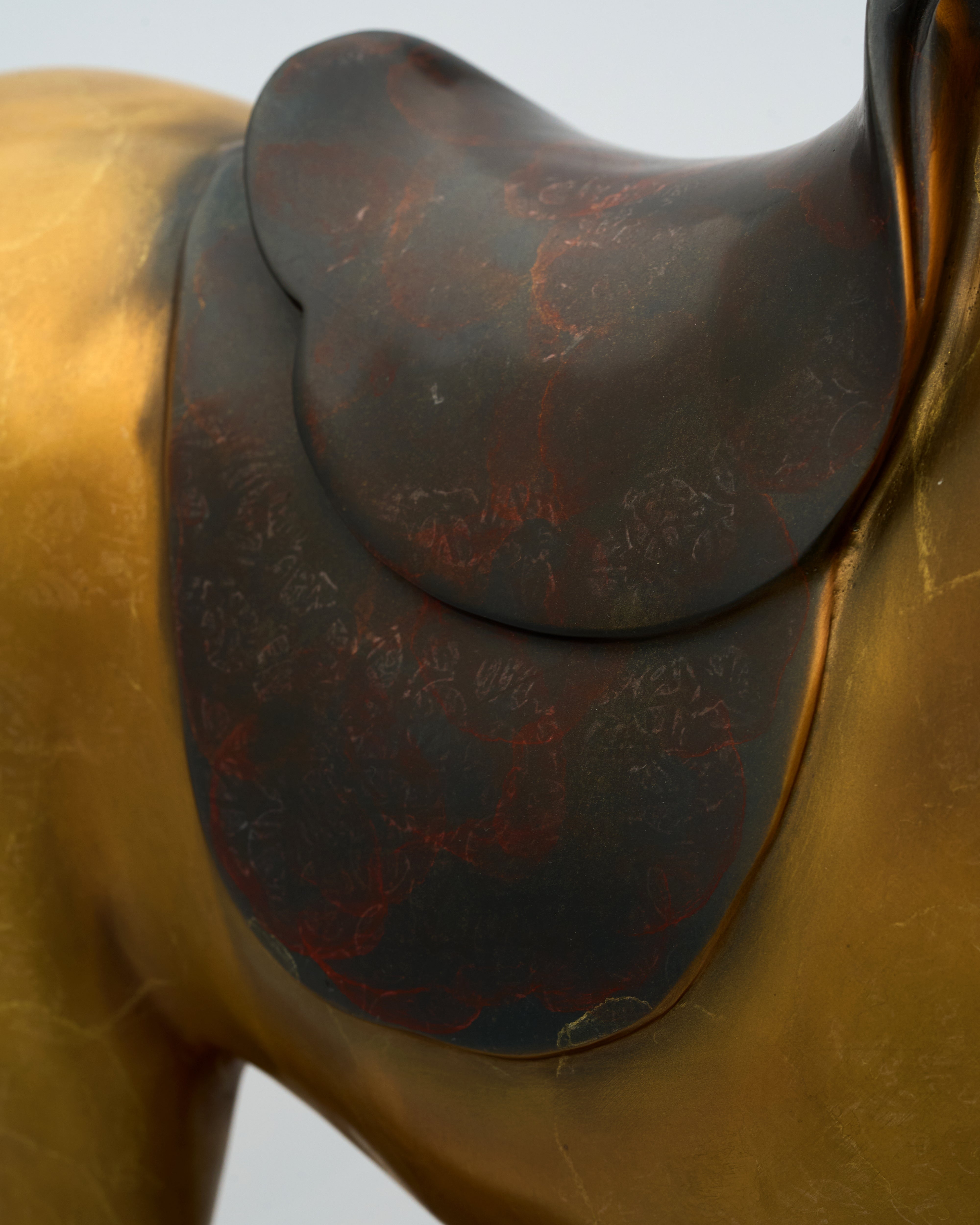 Gilded Stallion Stylized Horse Sculpture