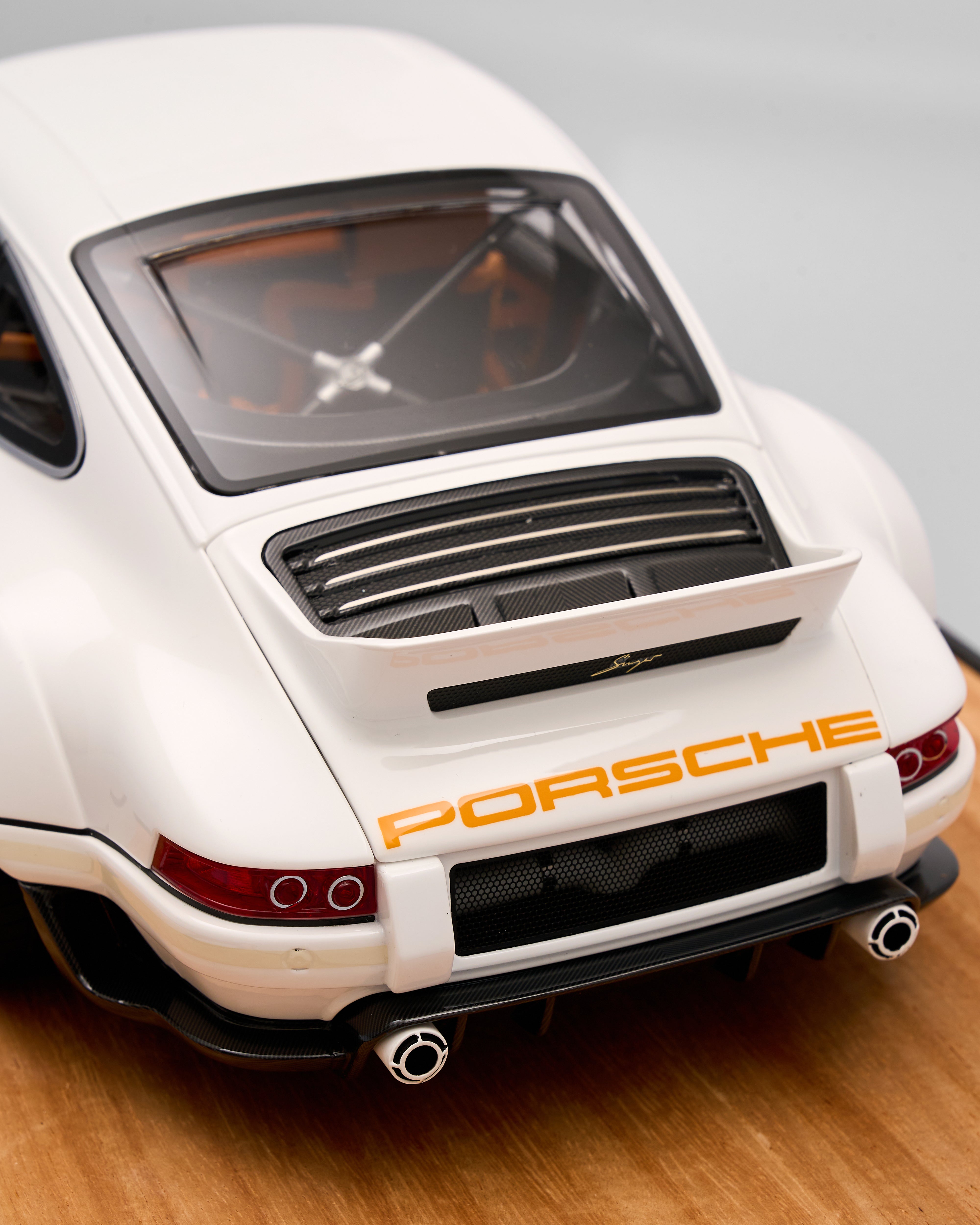 Sugar White Porsche Vintage Model Car Decor