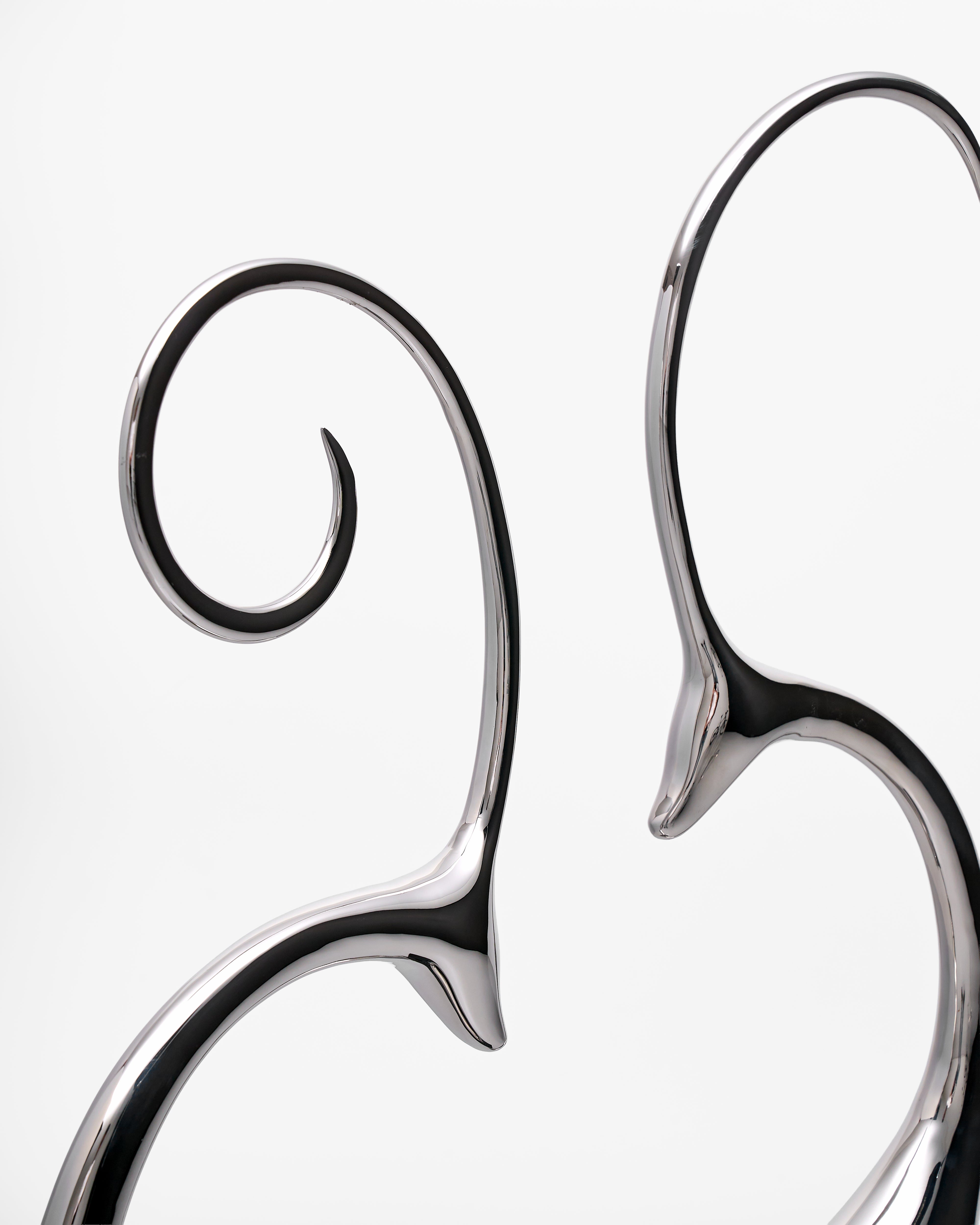 Girry Deer Stainless Steel Sculpture Silver