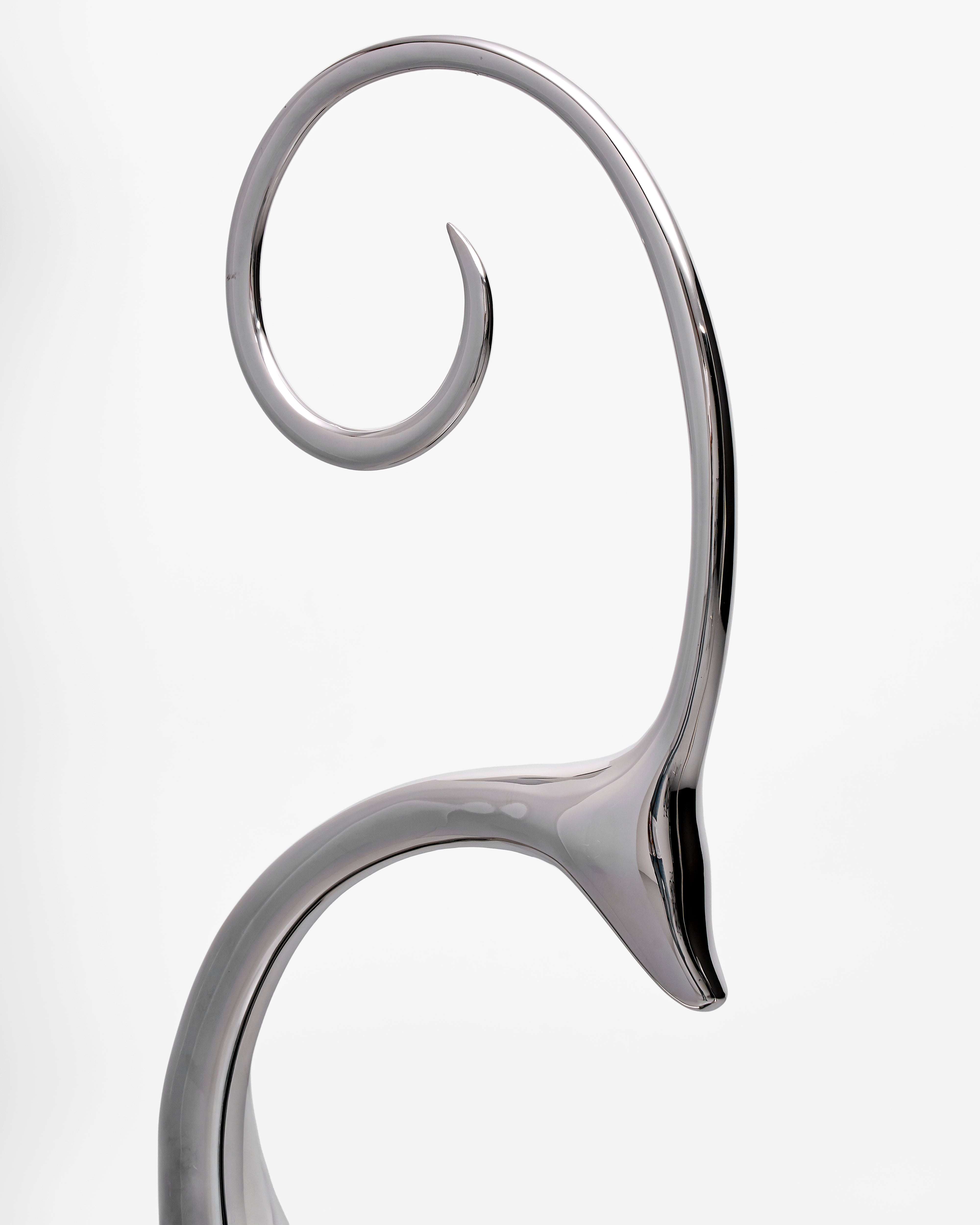 Girry Deer Stainless Steel Sculpture Silver
