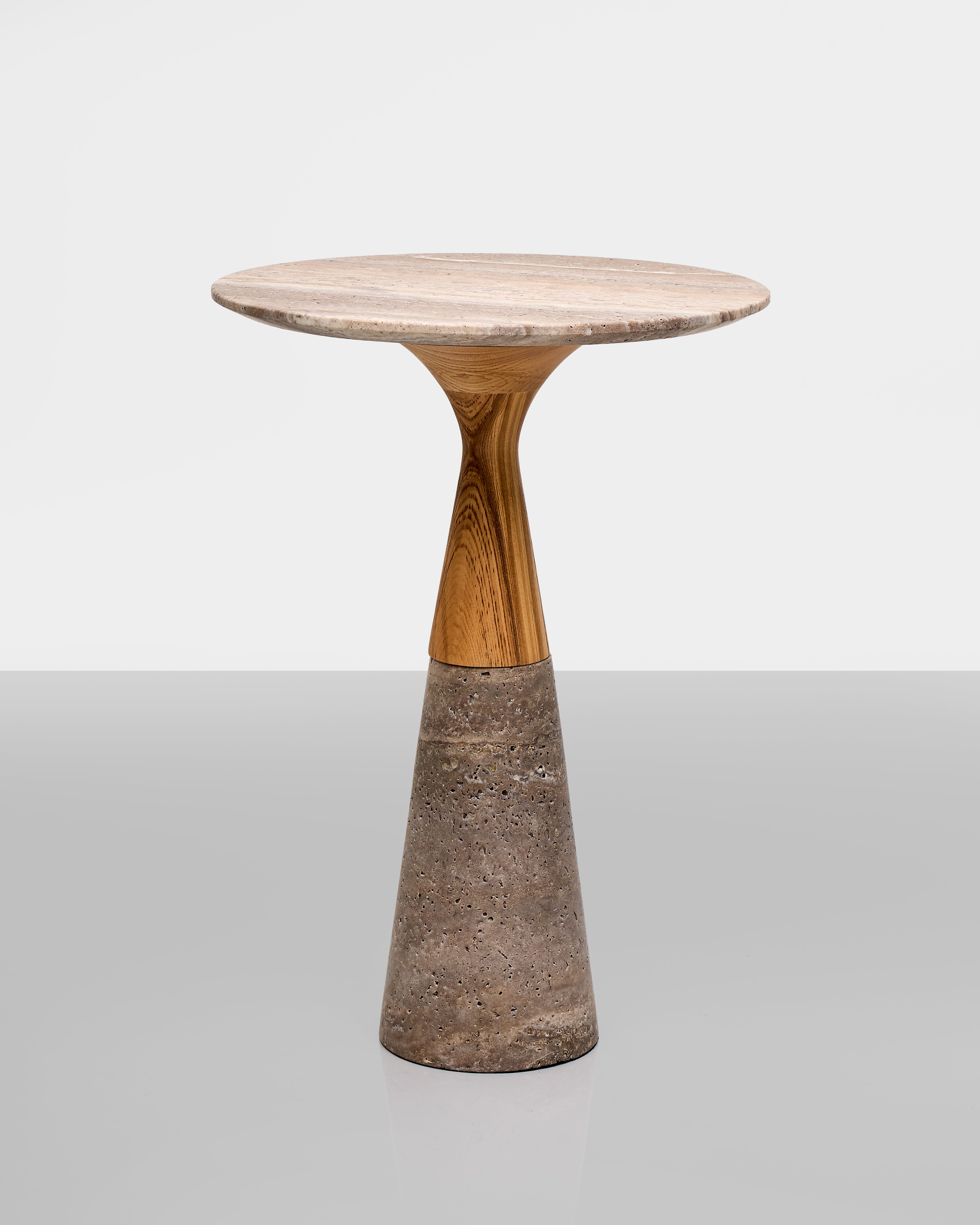 Grainix Marble Wood Single Side Table