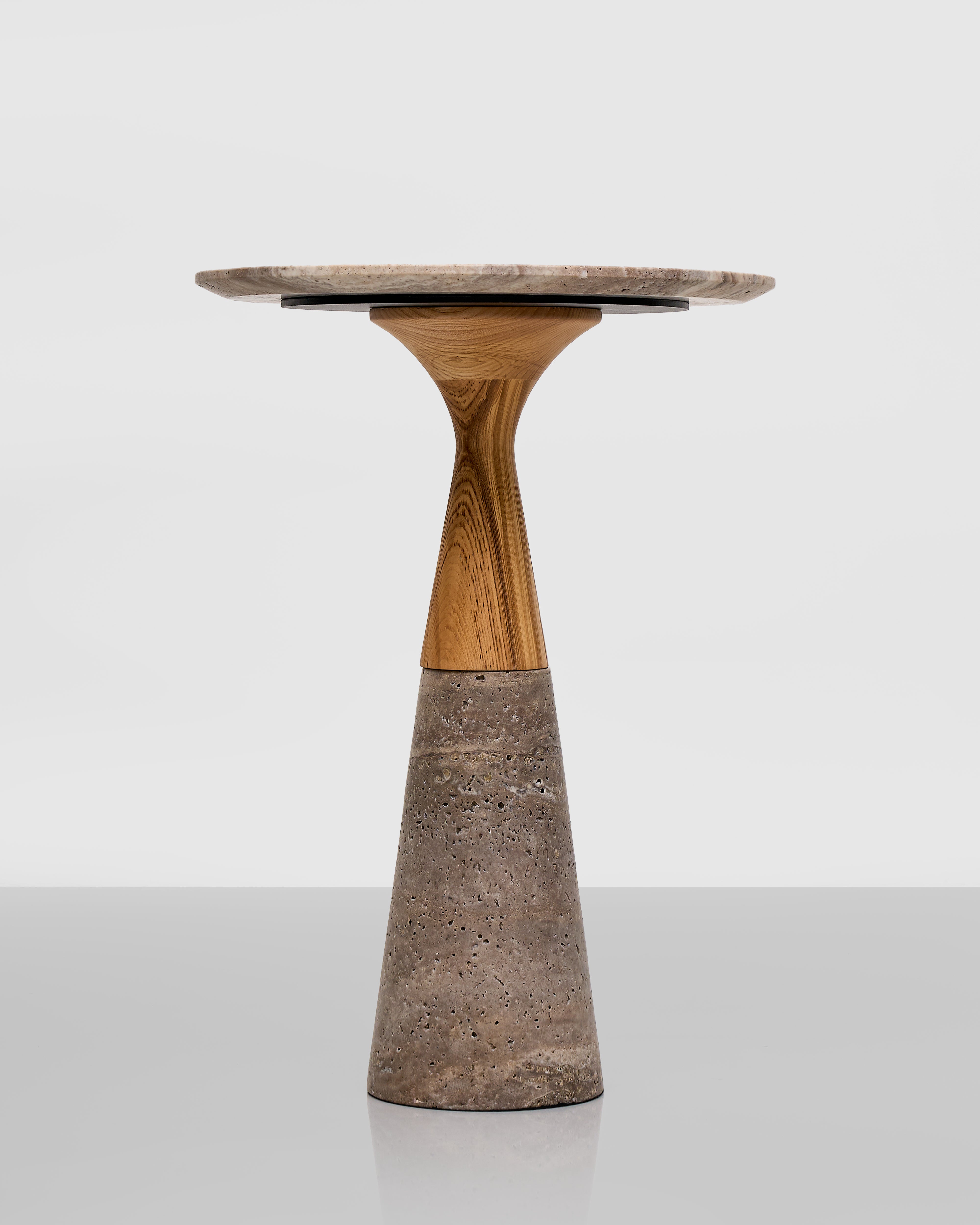 Grainix Marble Wood Single Side Table