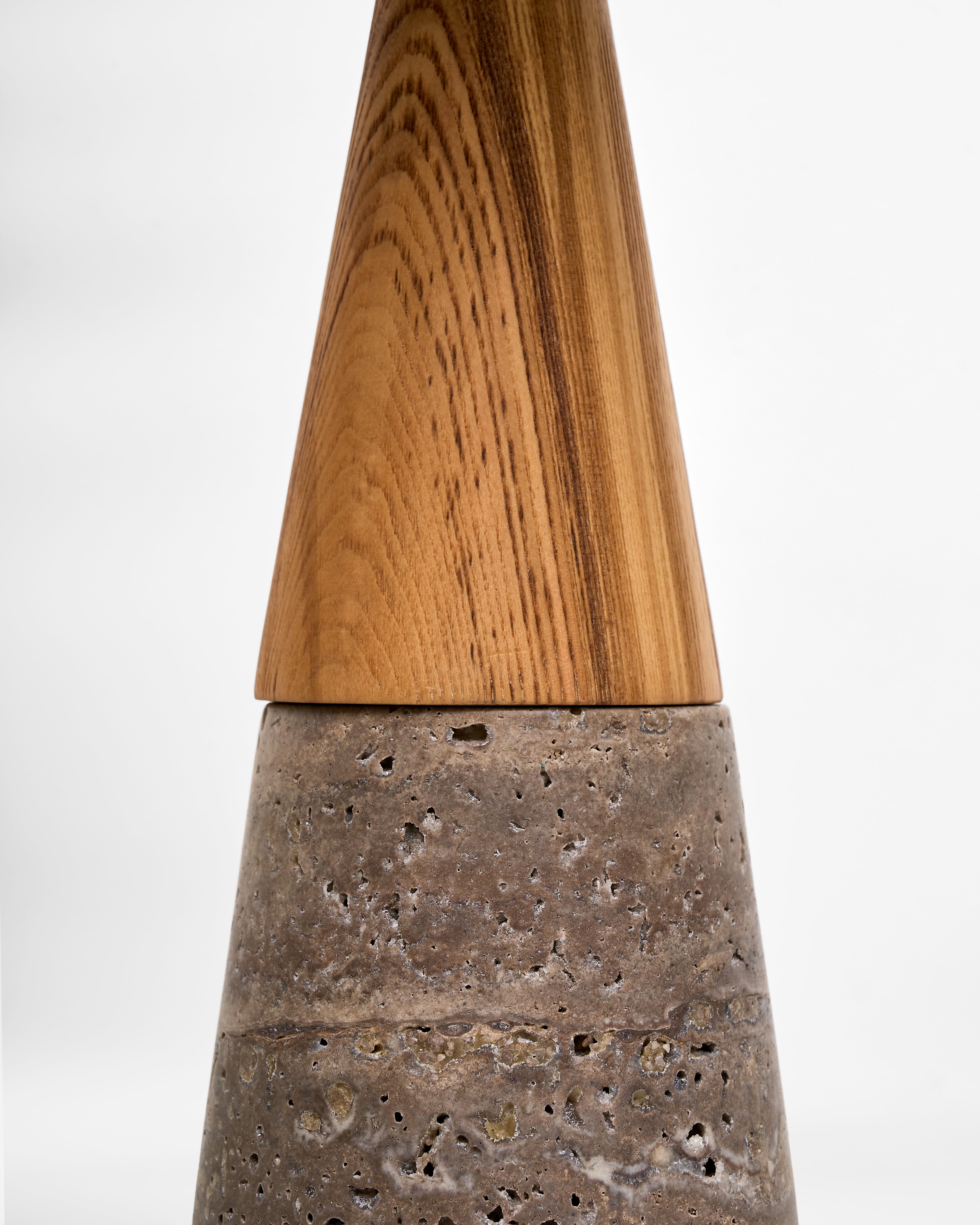 Grainix Marble Wood Single Side Table