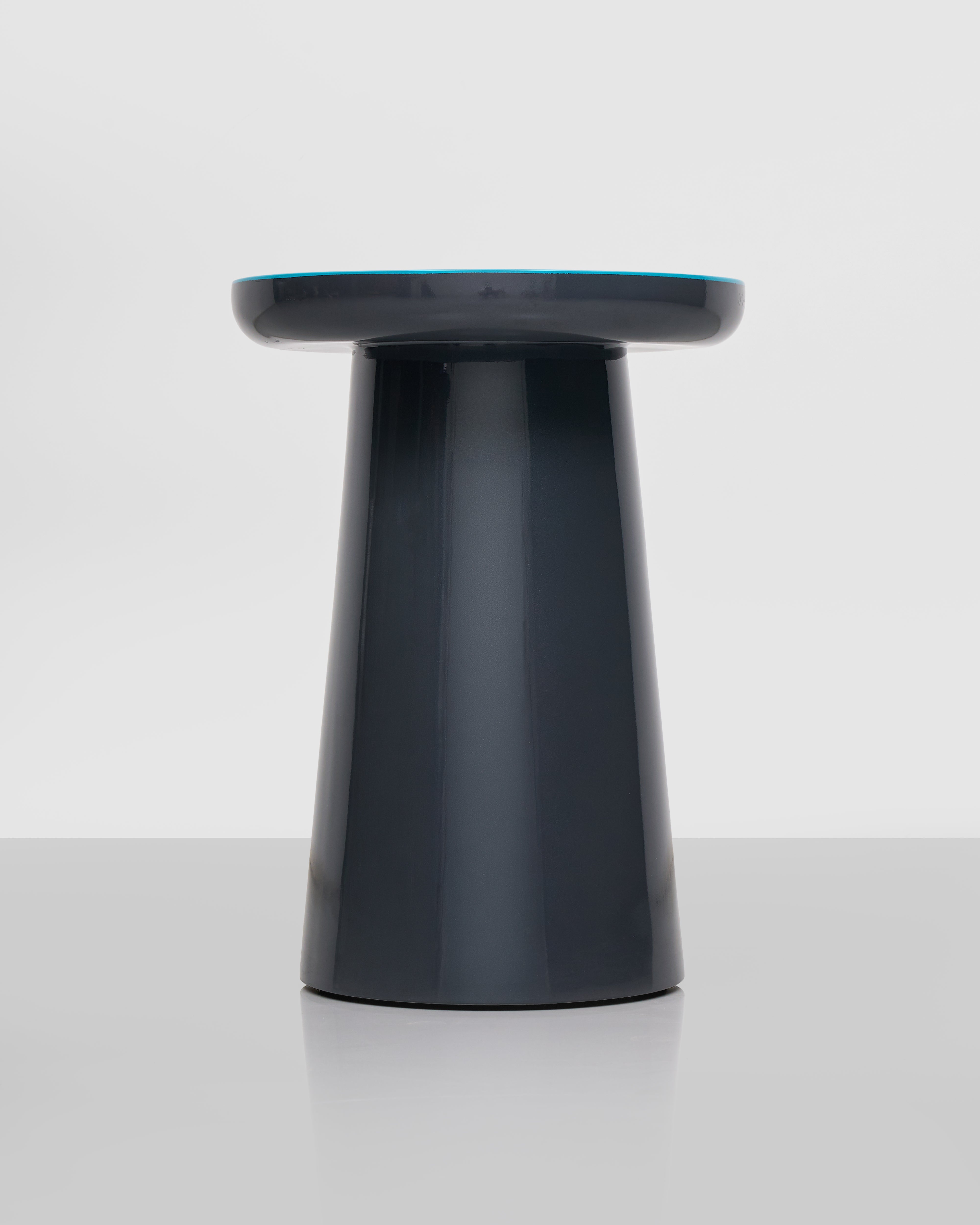 Ornate Blue Grey Side Table