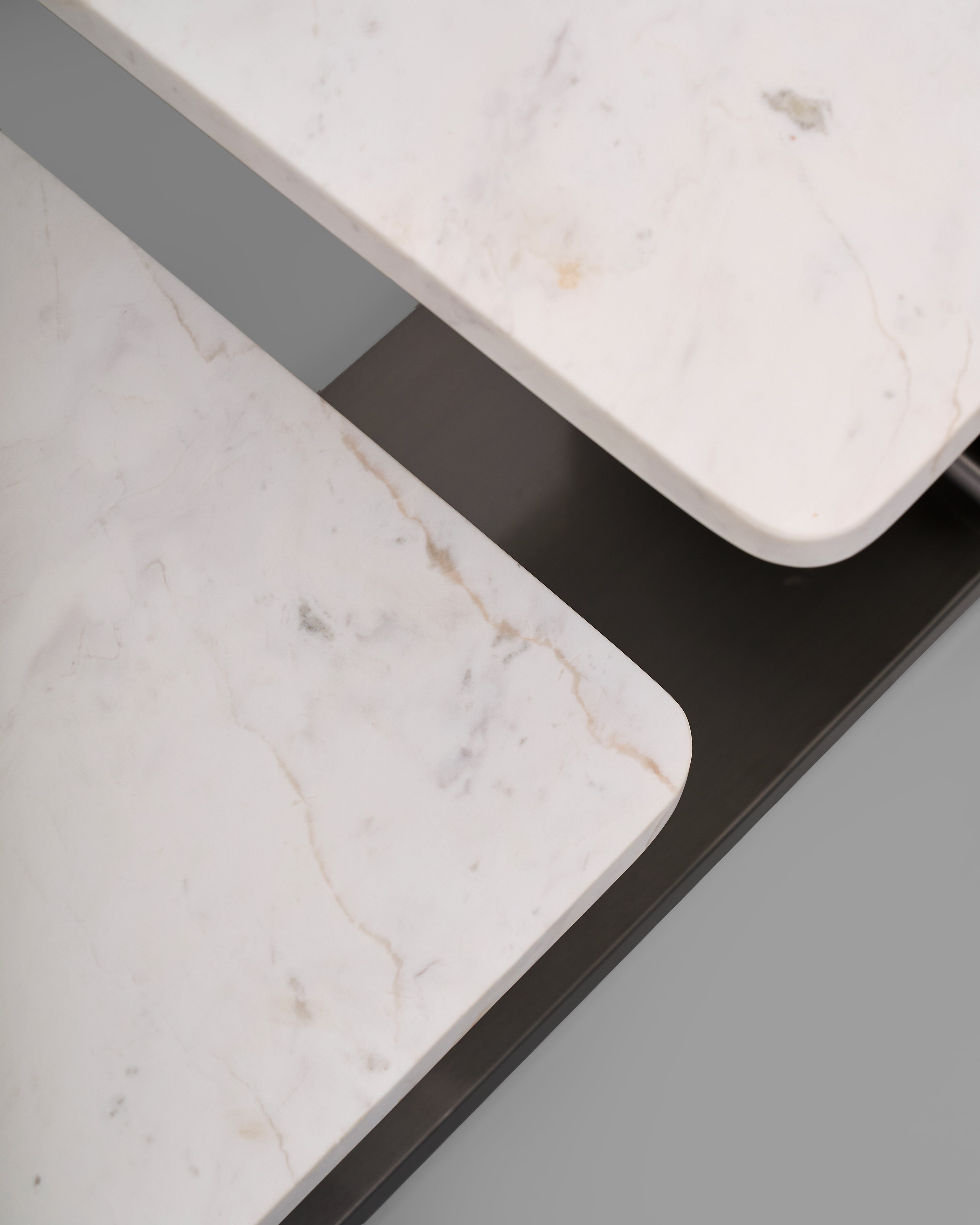 Coleen White Marble Dual Side Table