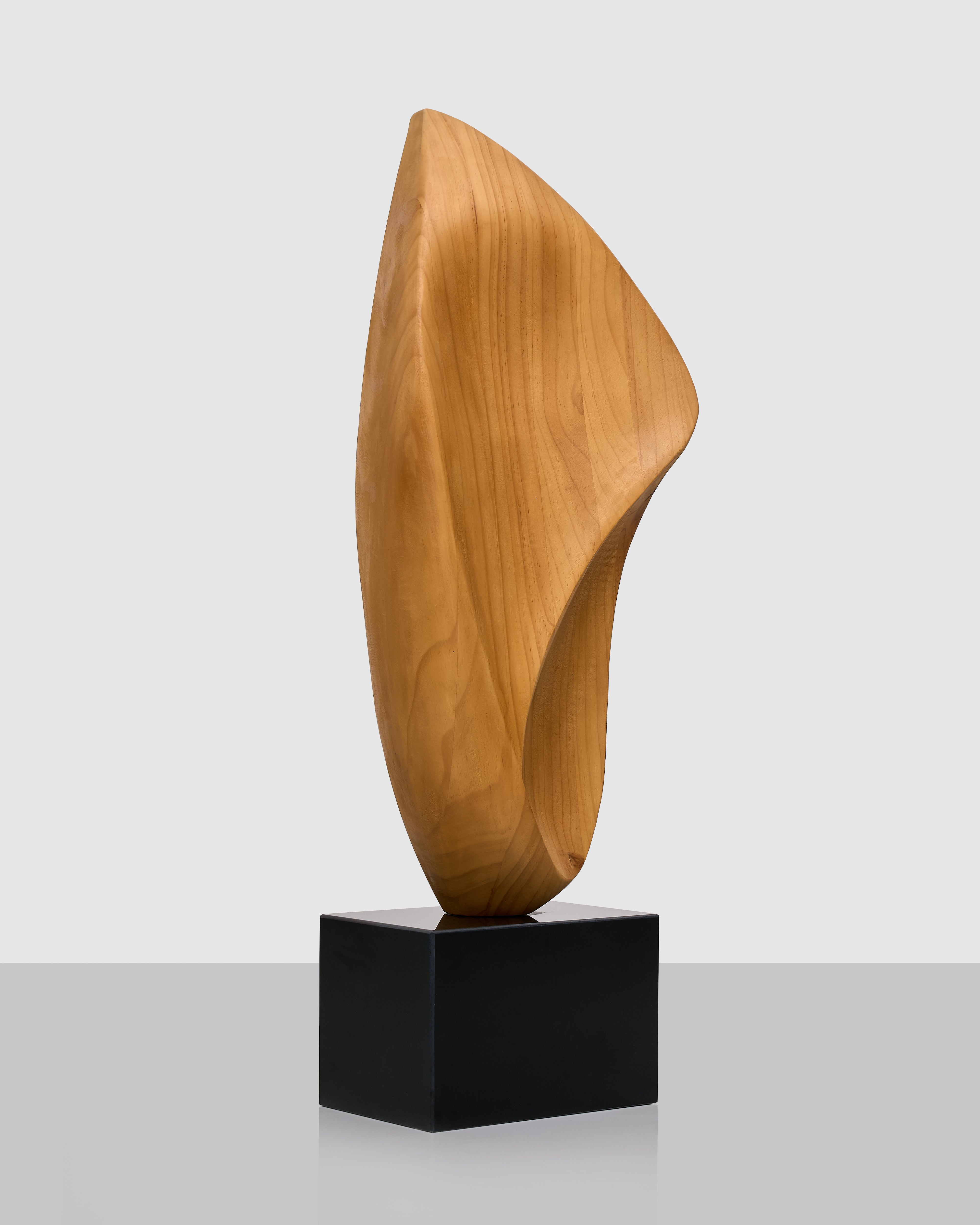 Facio Abstract Wooden Sculpture - Marble Base