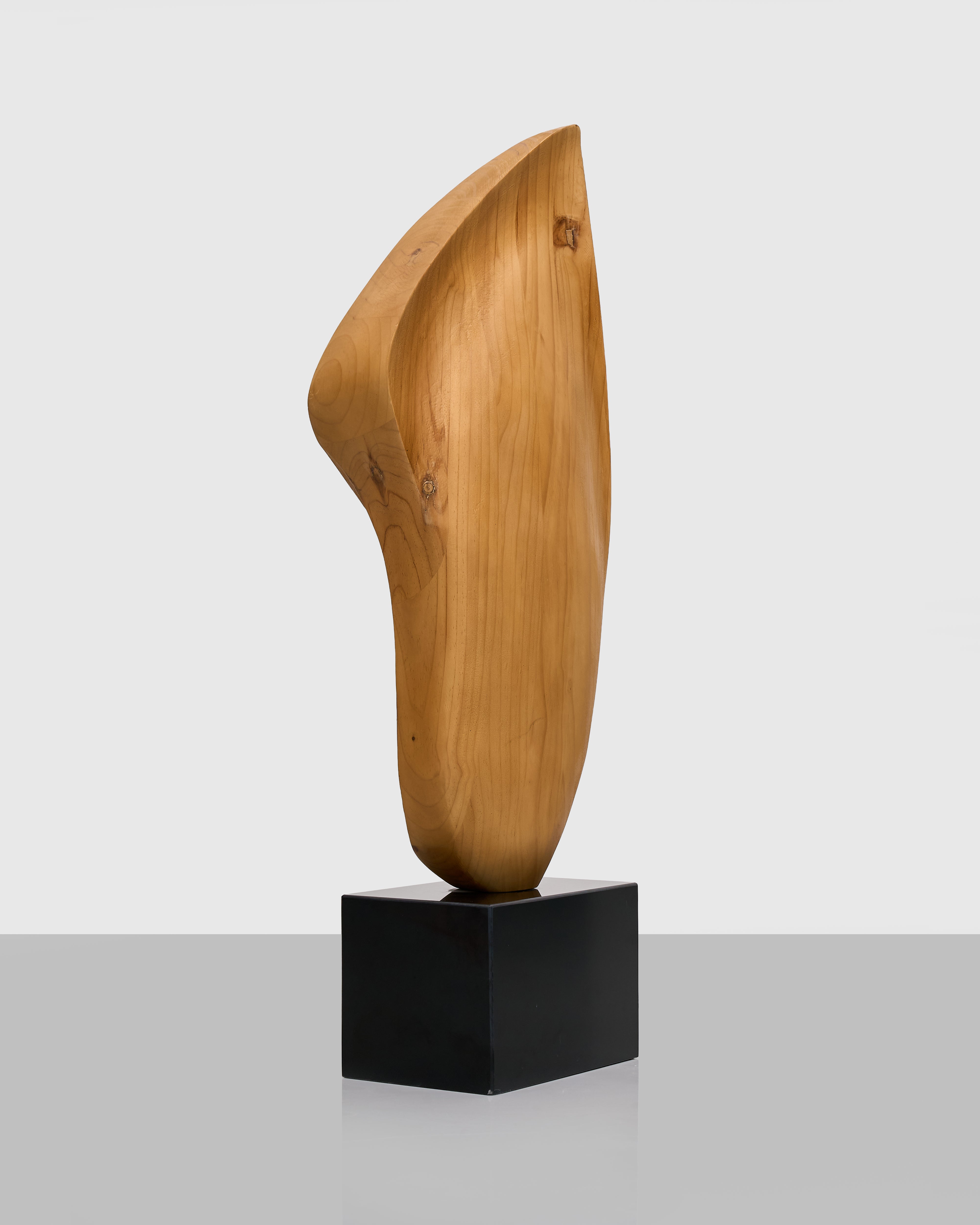 Facio Abstract Wooden Sculpture - Marble Base