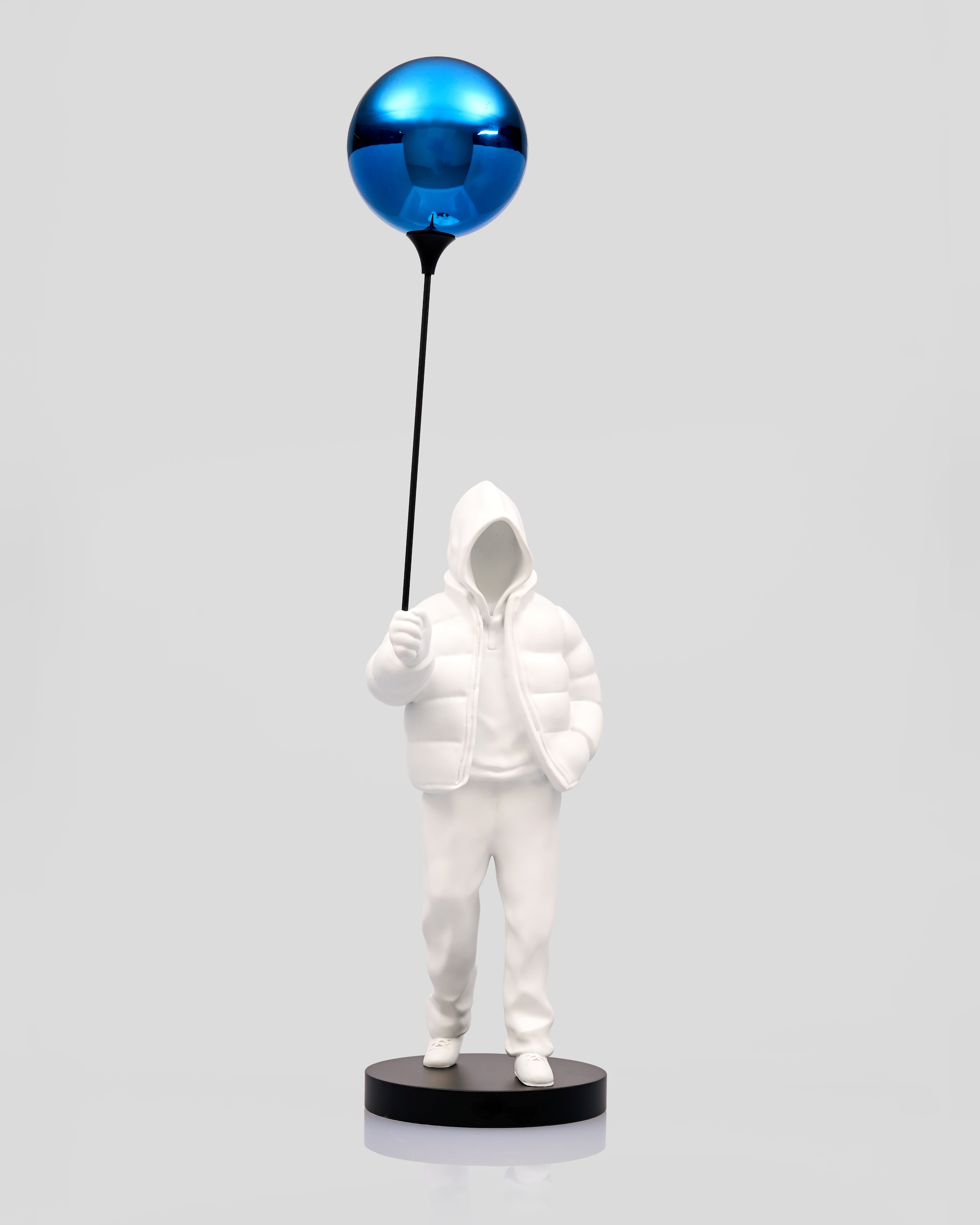 Hoodie Ballon Man Figurine - White