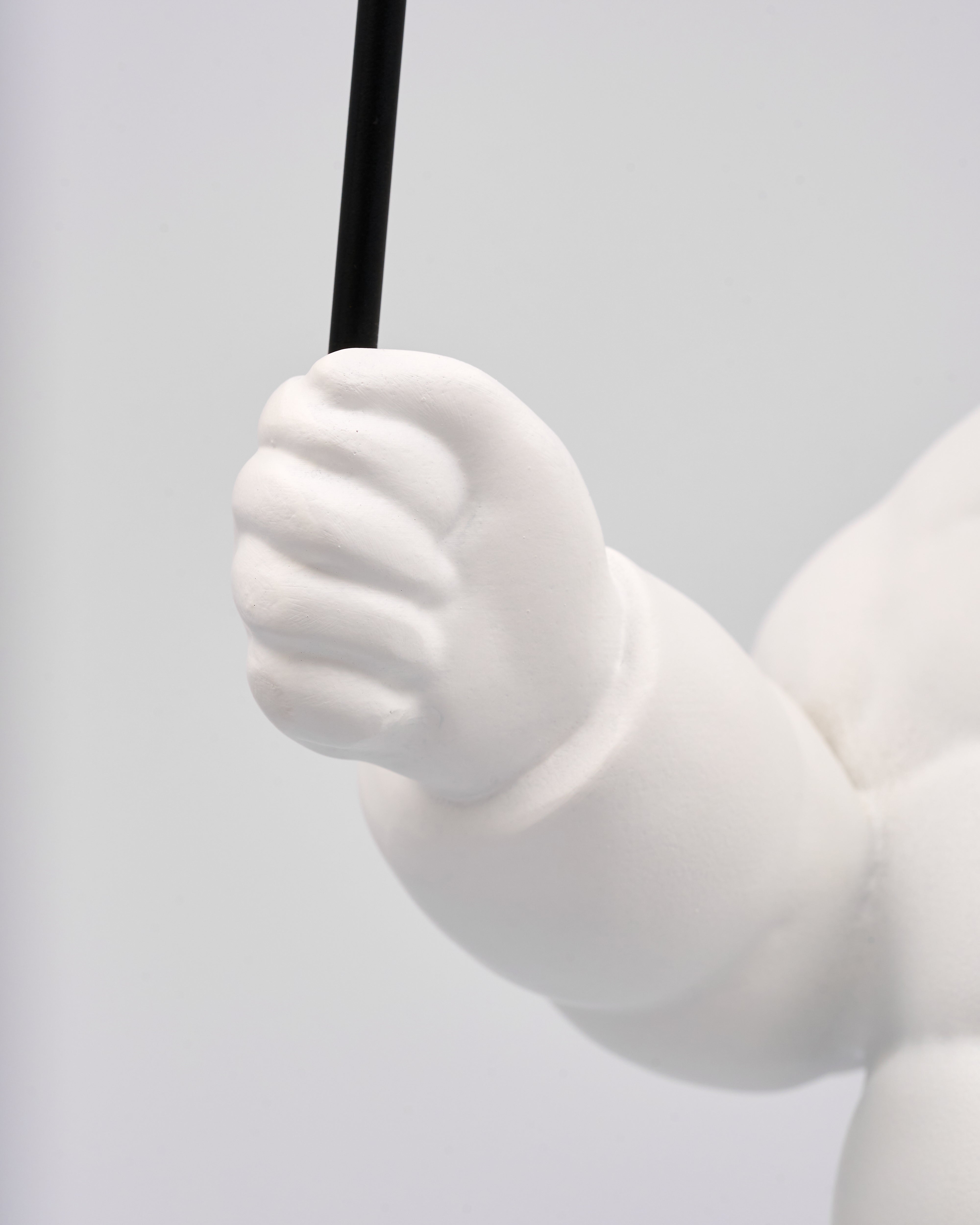 Hoodie Ballon Man Figurine - White