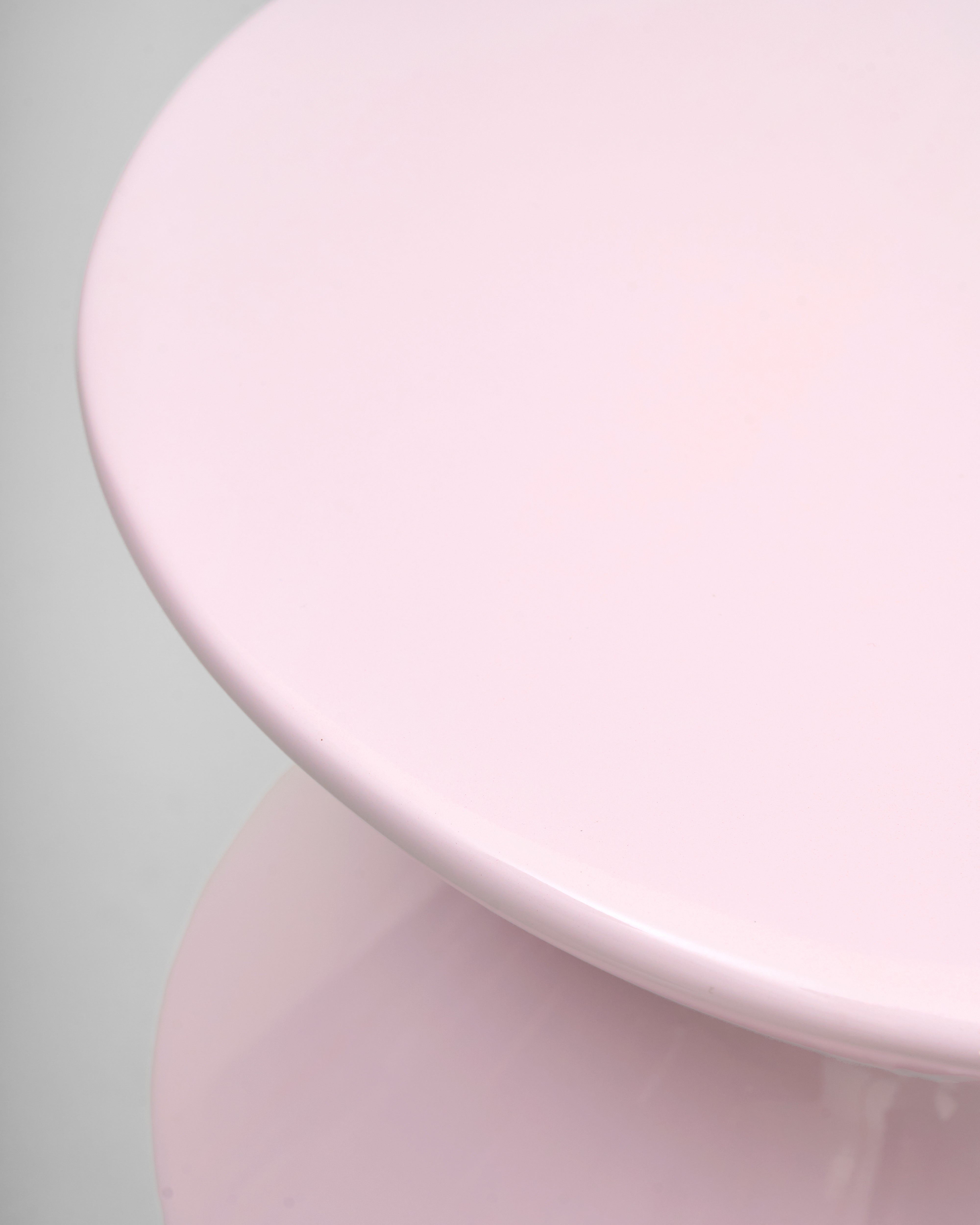 Geo Fibre Glass Side Table - Baby Pink