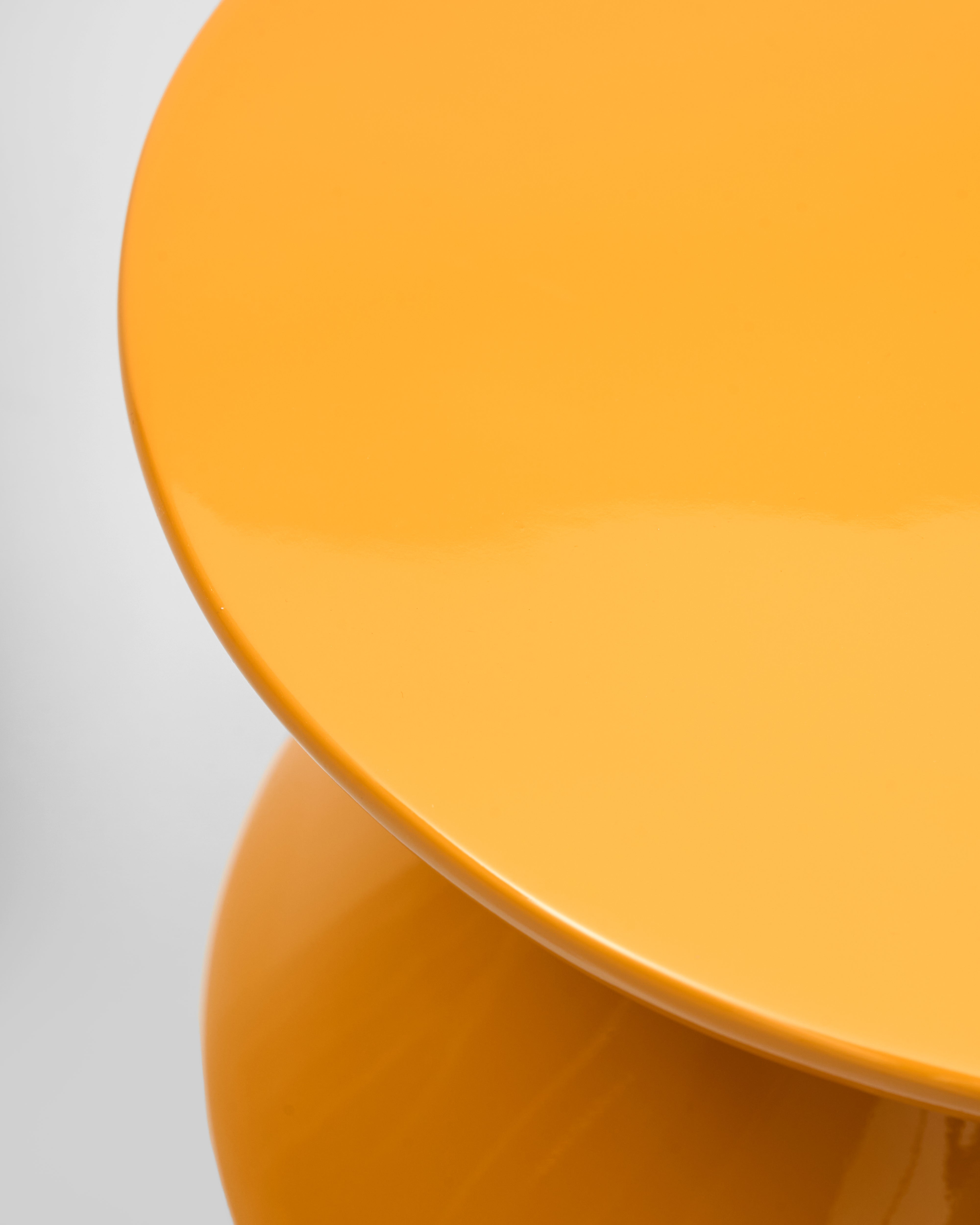 Geo Fibre Glass Side Table - Yellow