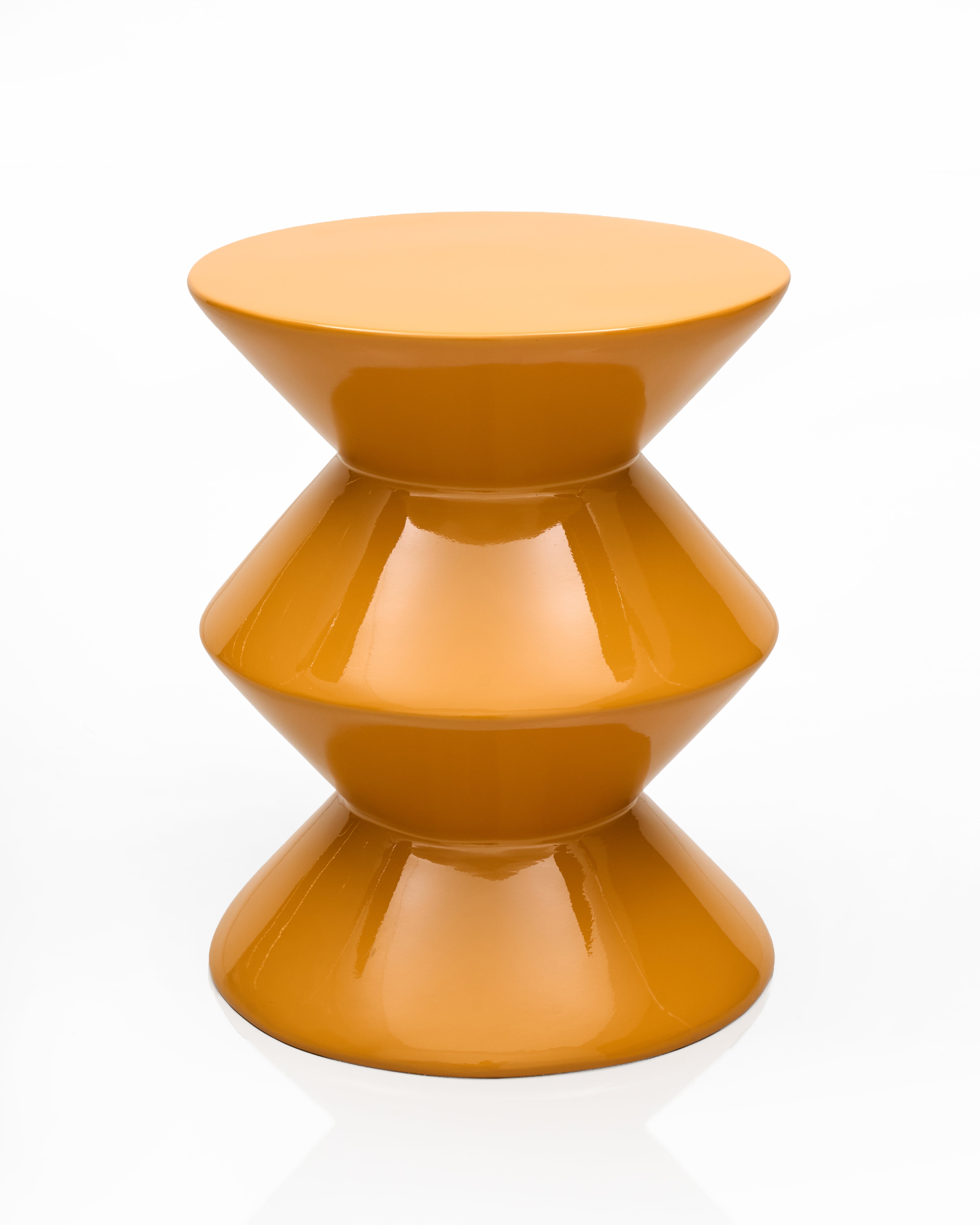 Geo Fibre Glass Side Table - Yellow