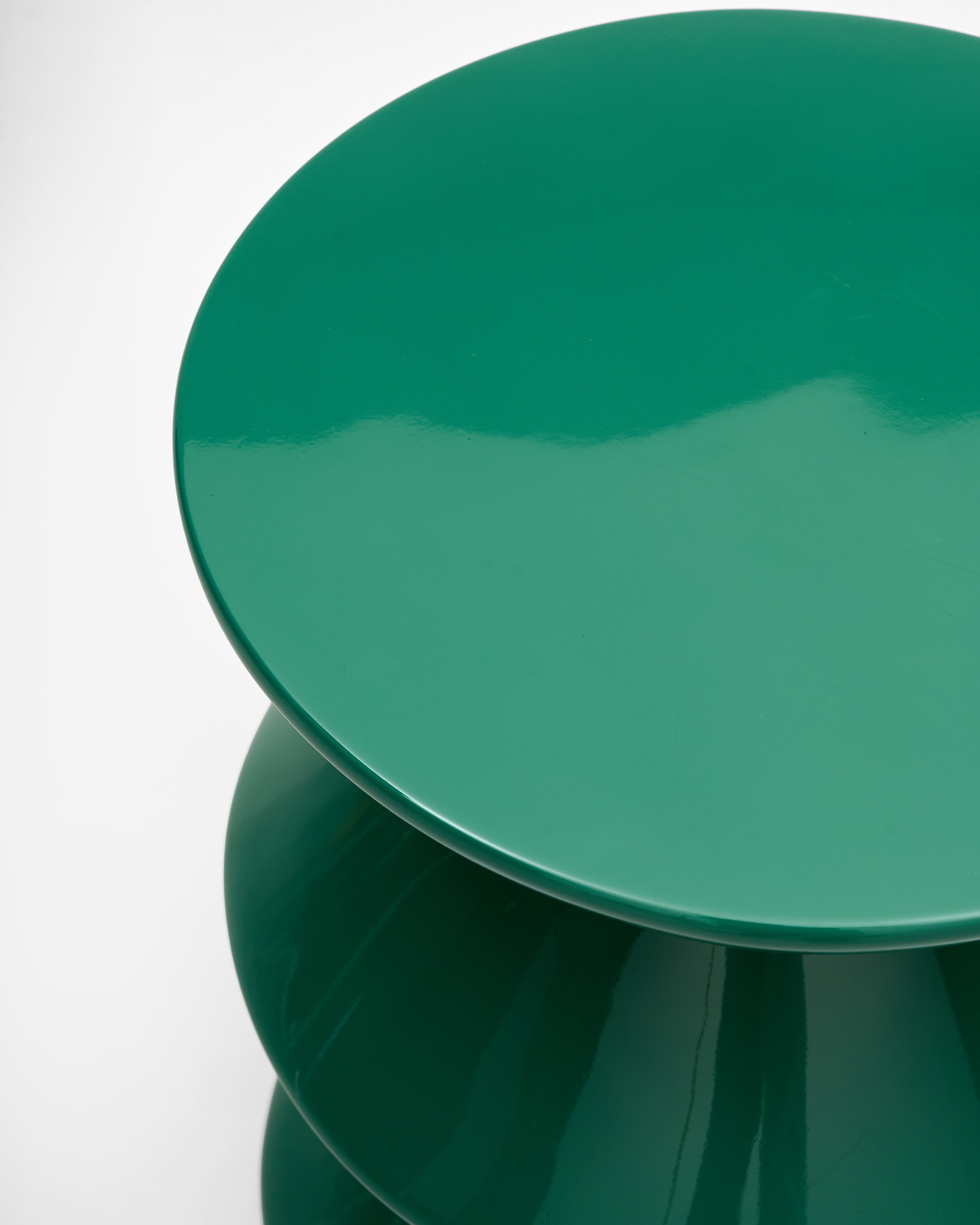 Geo Fibre Glass Side Table - Dark Green