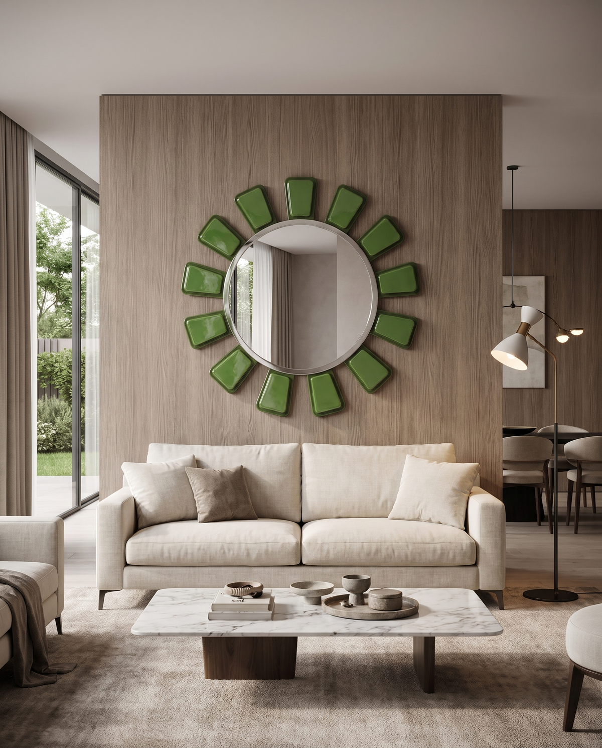 Deco Dahlia Green Mirror
