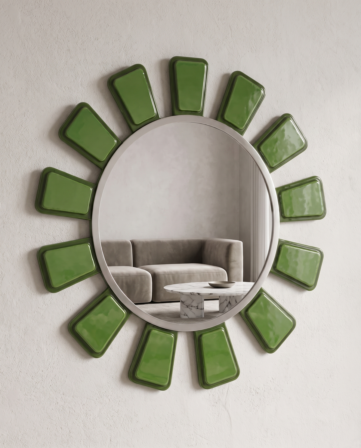Deco Dahlia Green Mirror