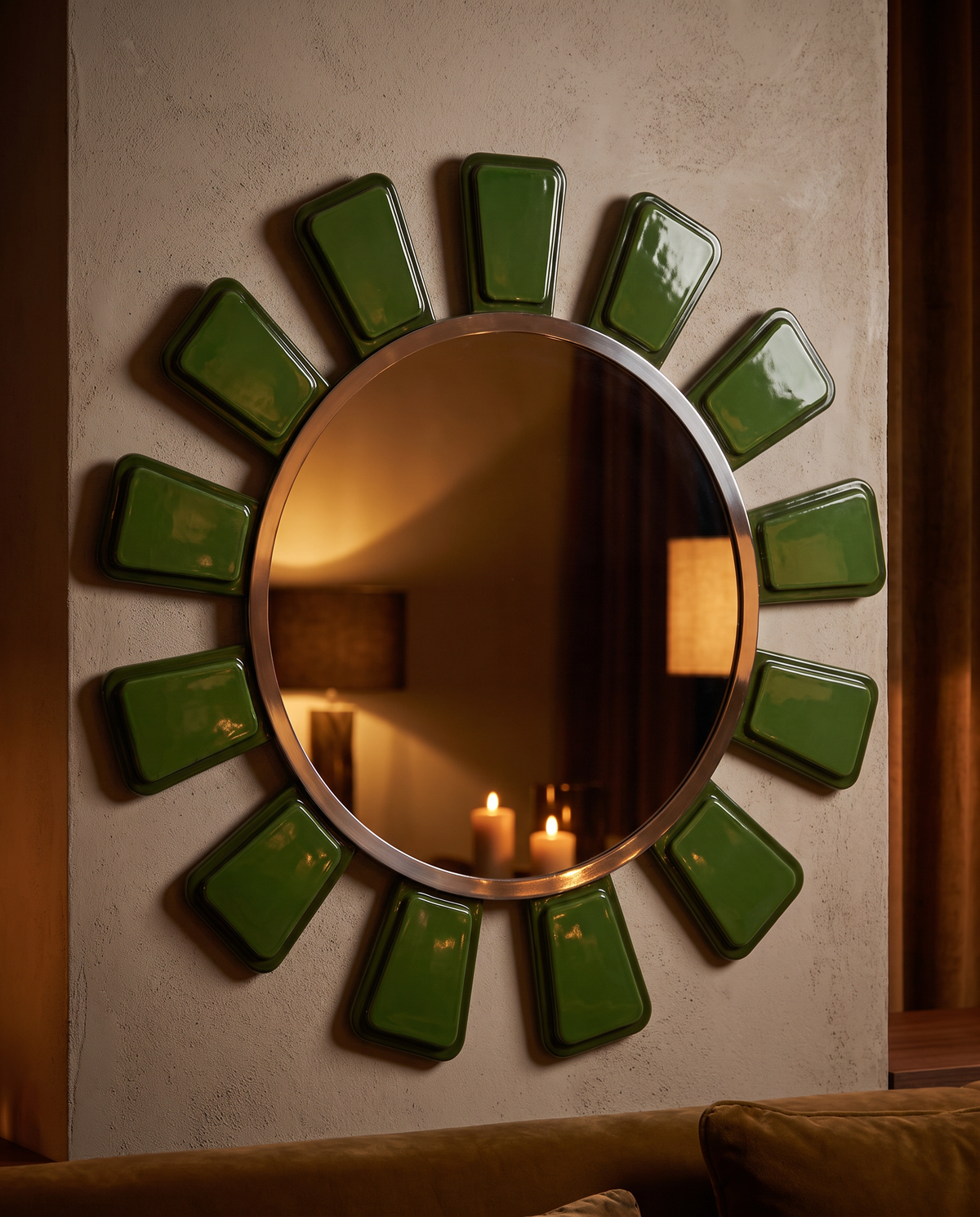 Deco Dahlia Green Mirror