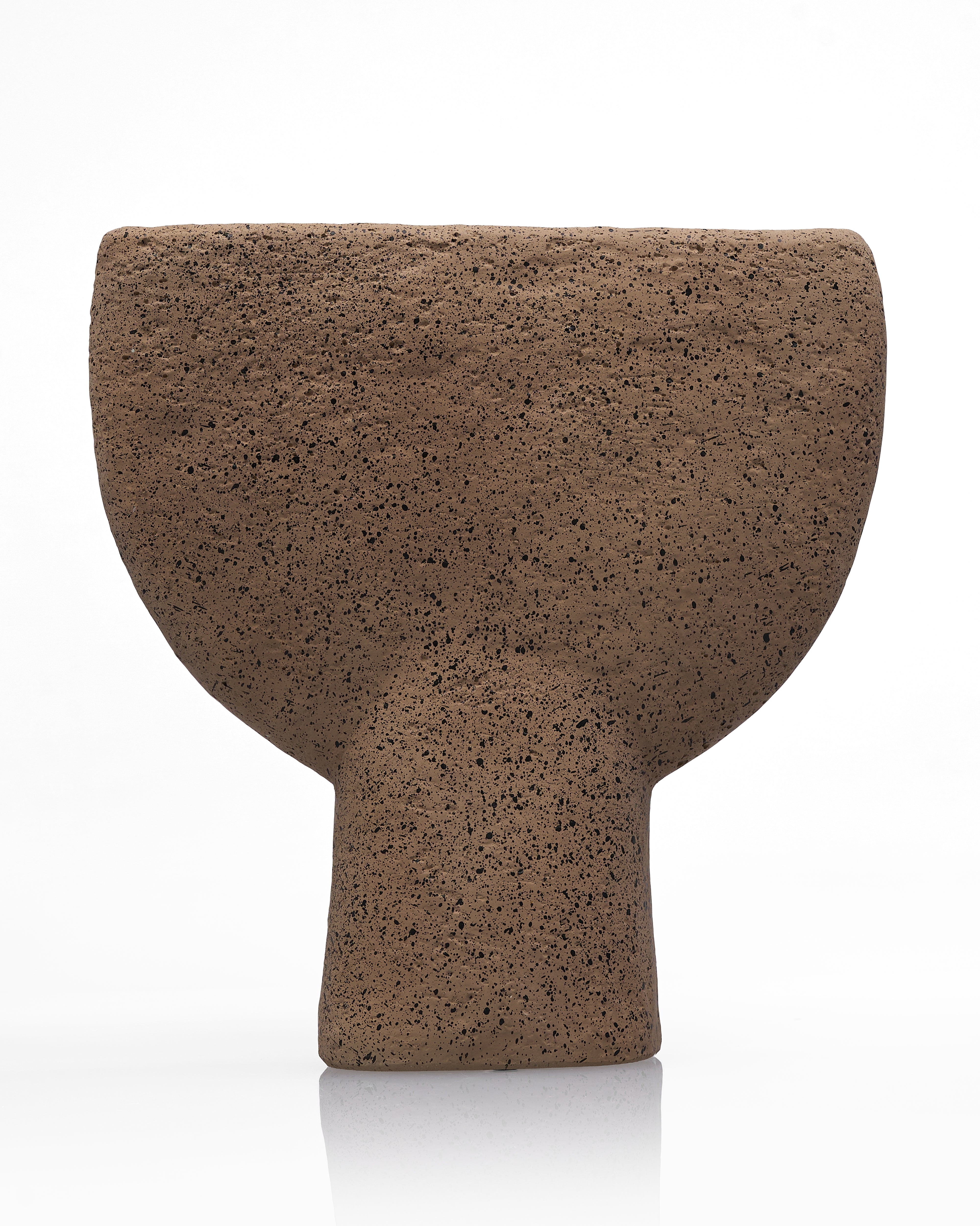 Dune Pedestal Cement Vase - French Bistre