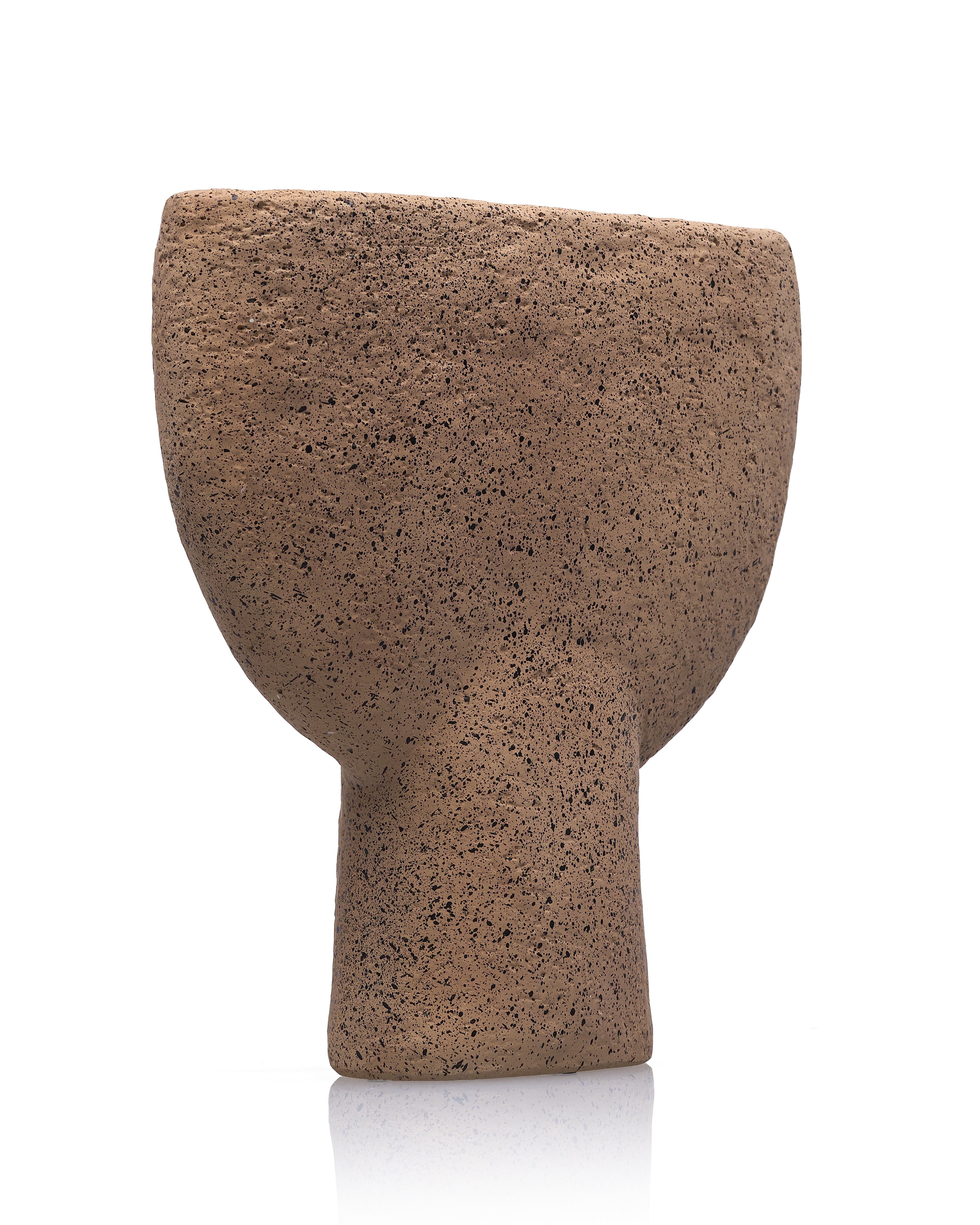 Dune Pedestal Cement Vase - French Bistre