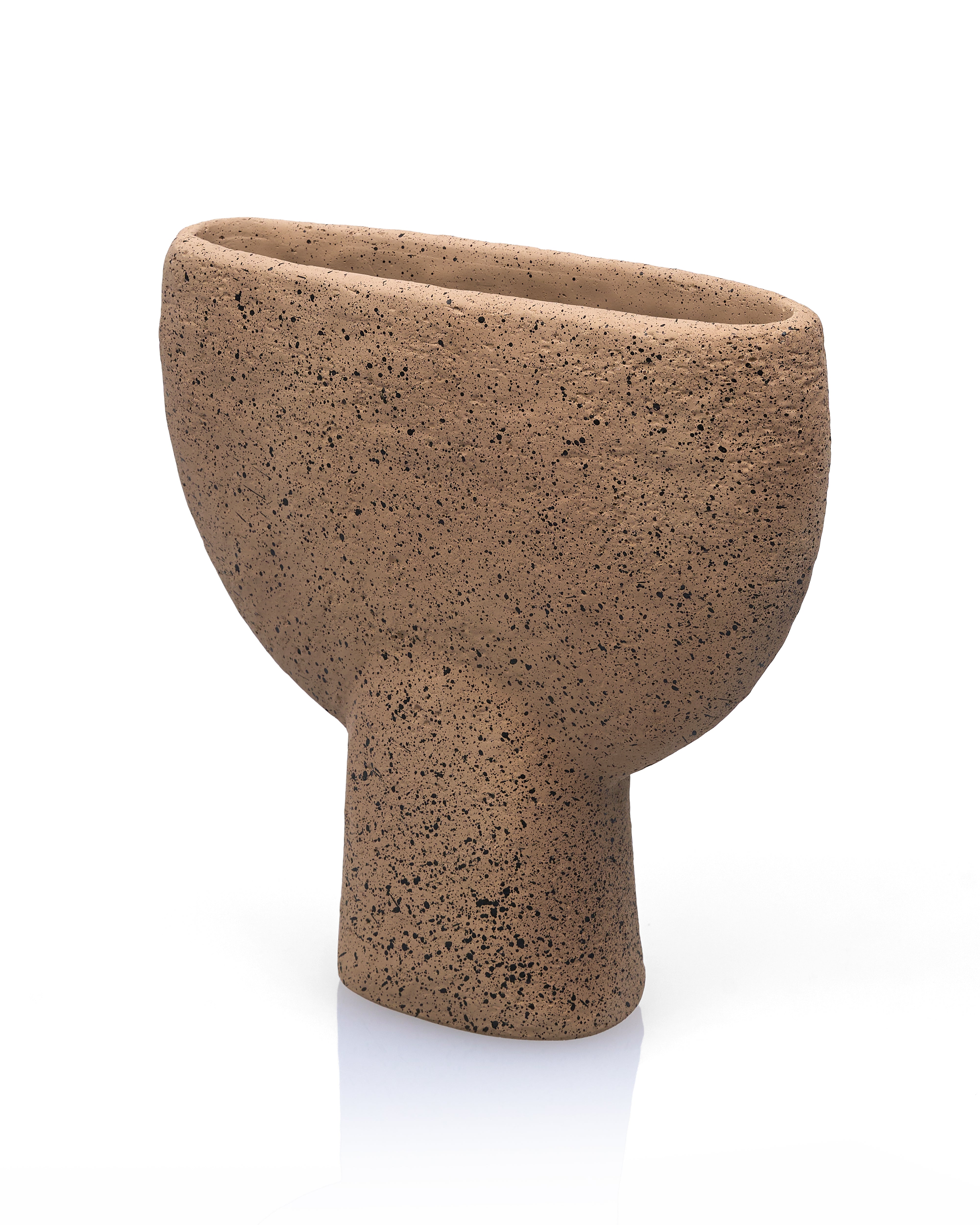 Dune Pedestal Cement Vase - French Bistre