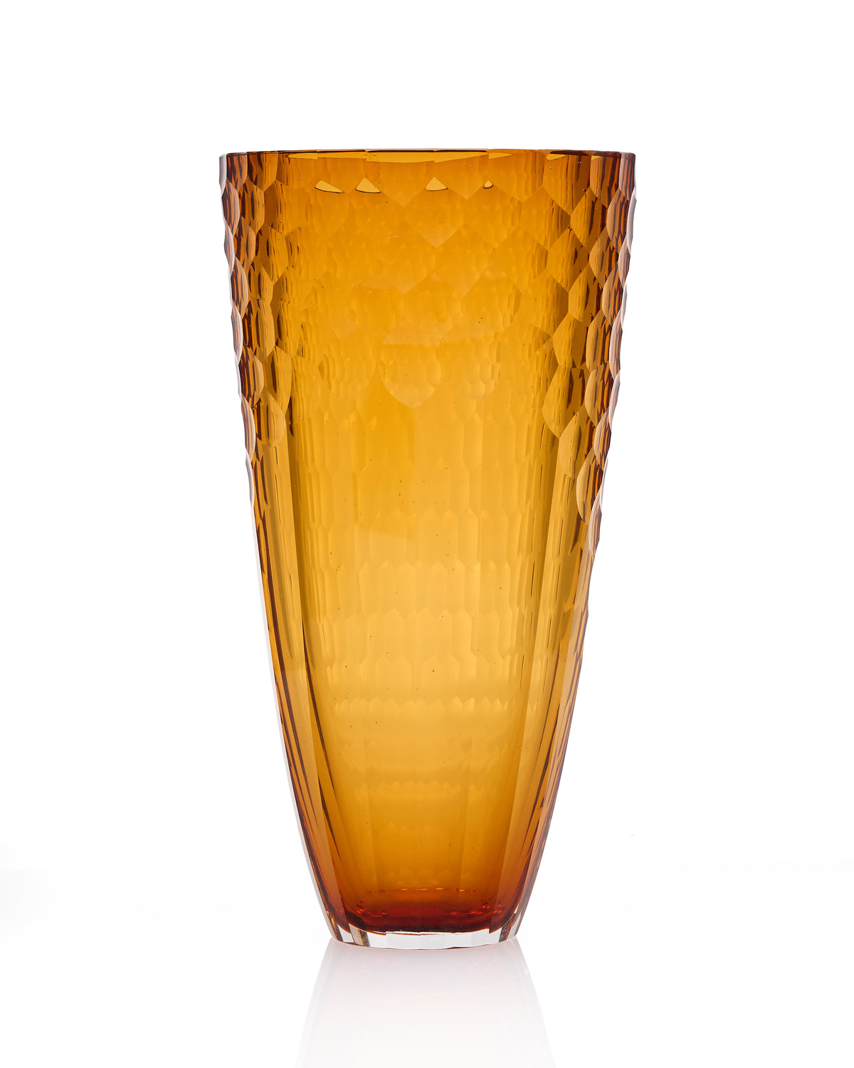 Egermann Amber Crystal Glass Vase