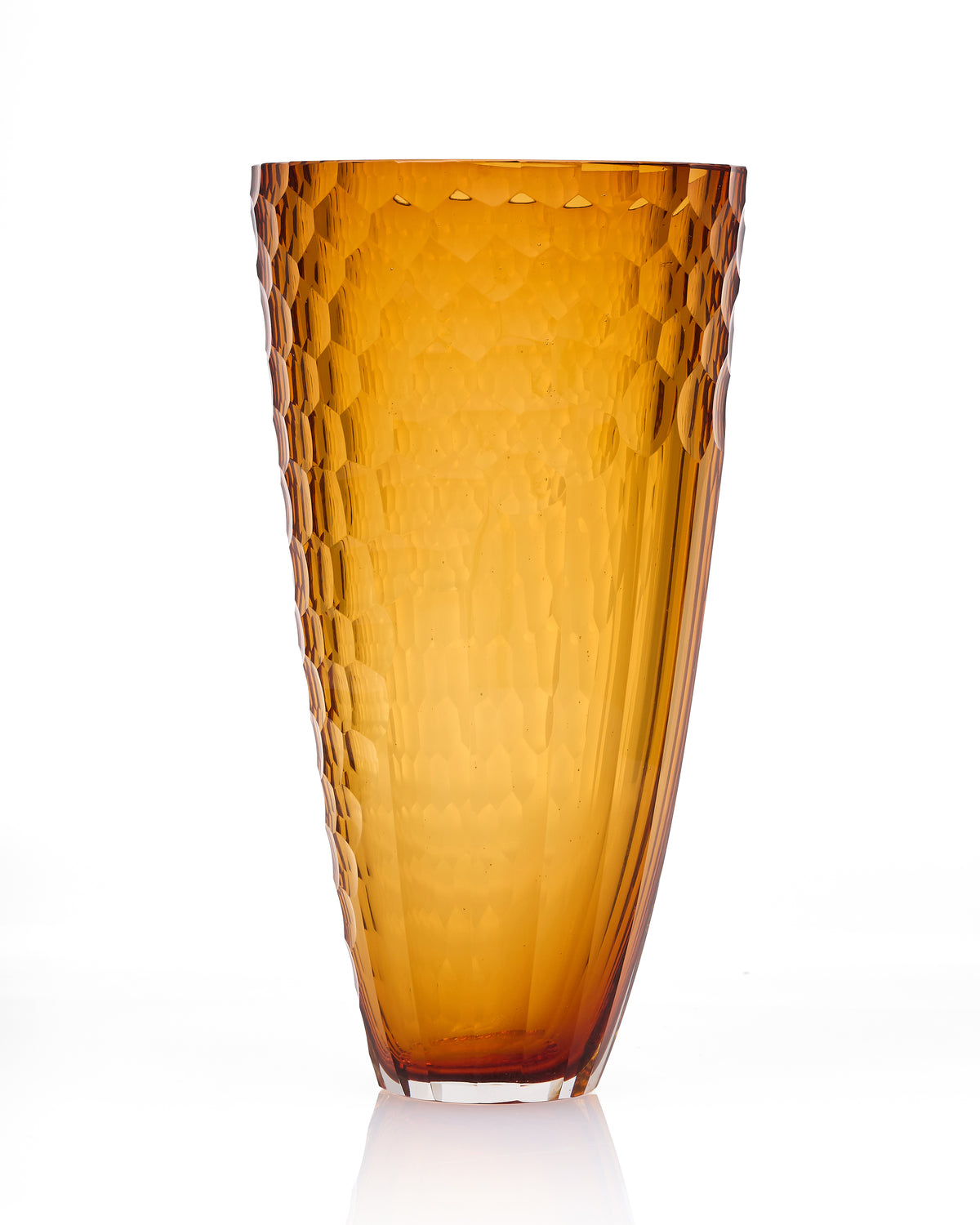 Egermann Amber Crystal Glass Vase