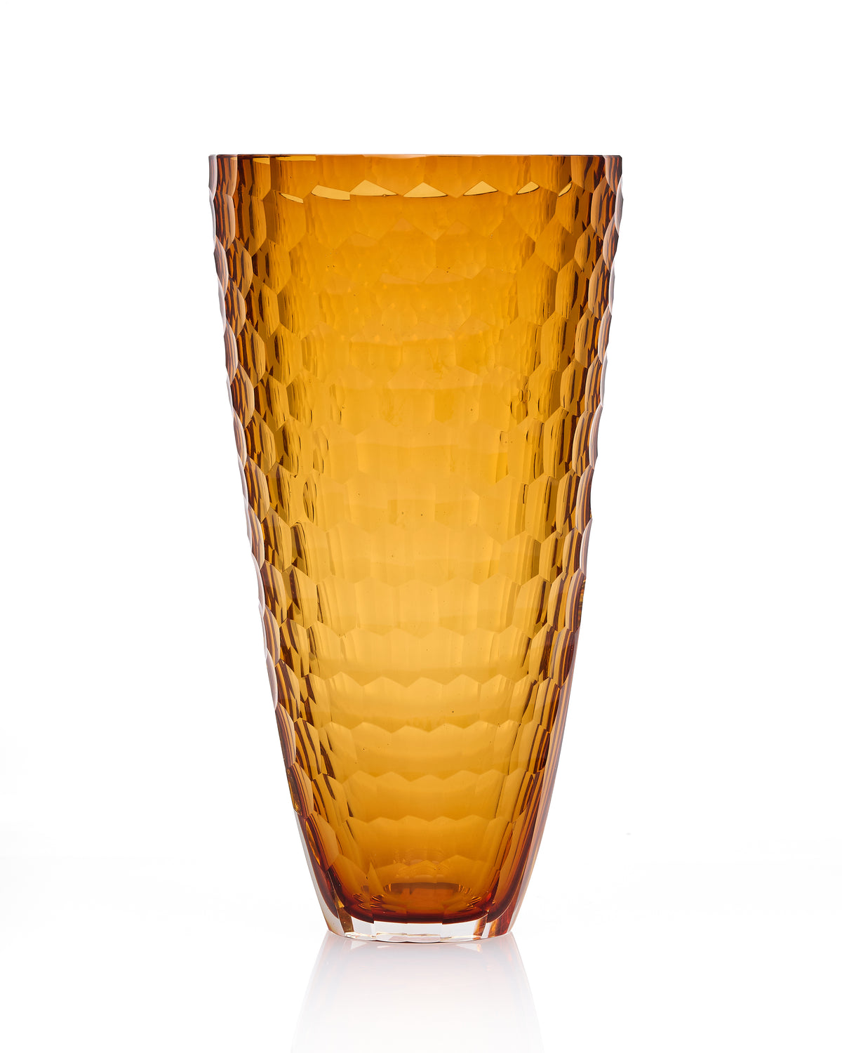 Egermann Amber Crystal Glass Vase
