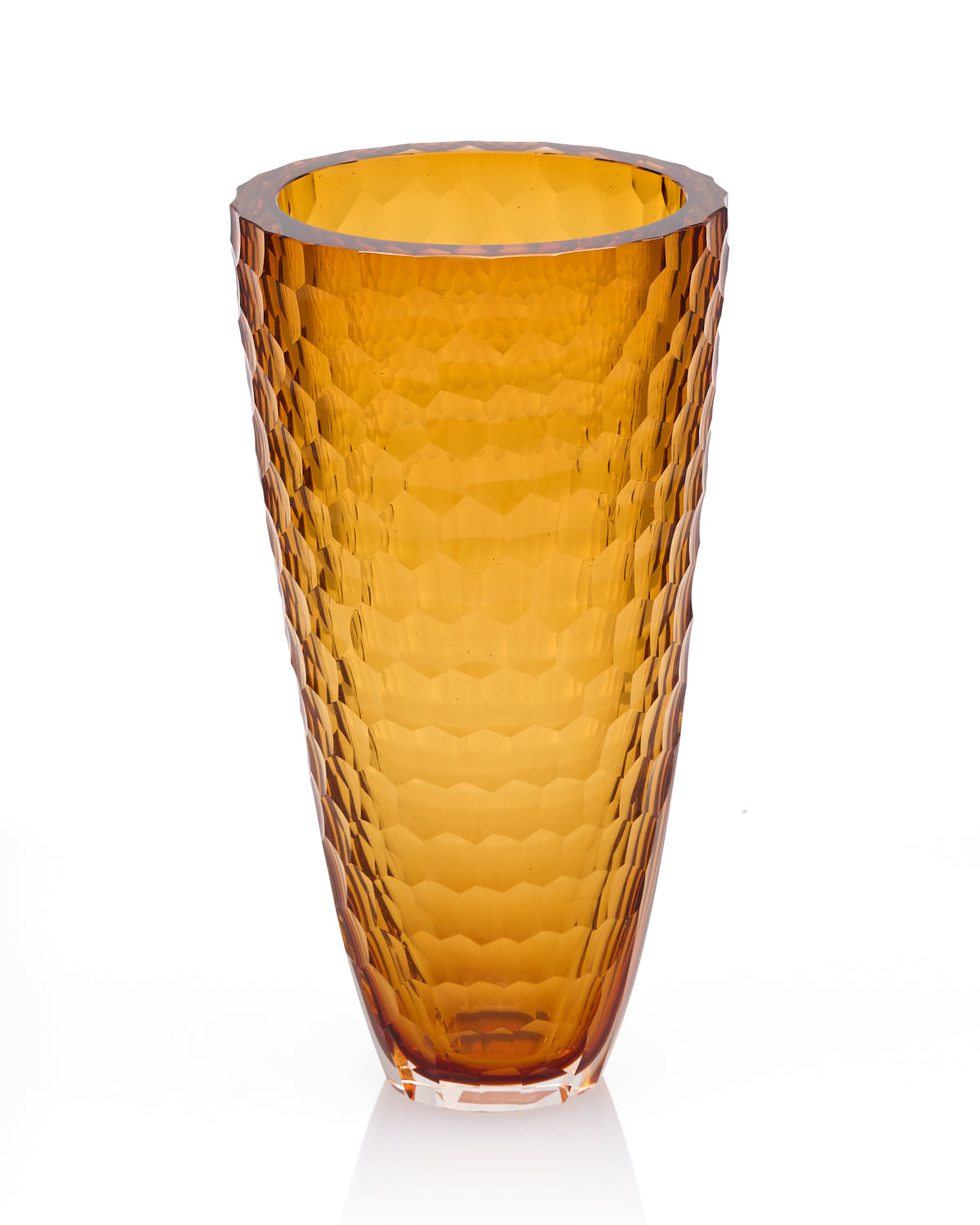 Egermann Amber Crystal Glass Vase