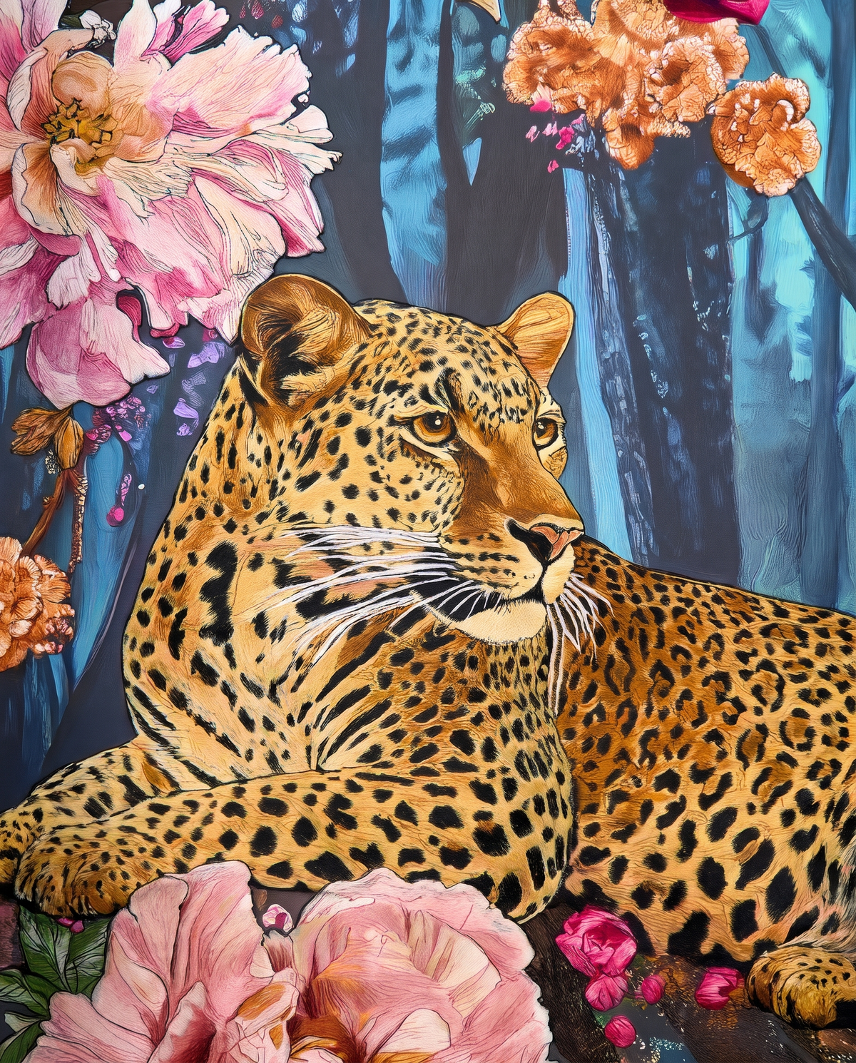 Flora & Feline - Luxury Embroidered Wallart