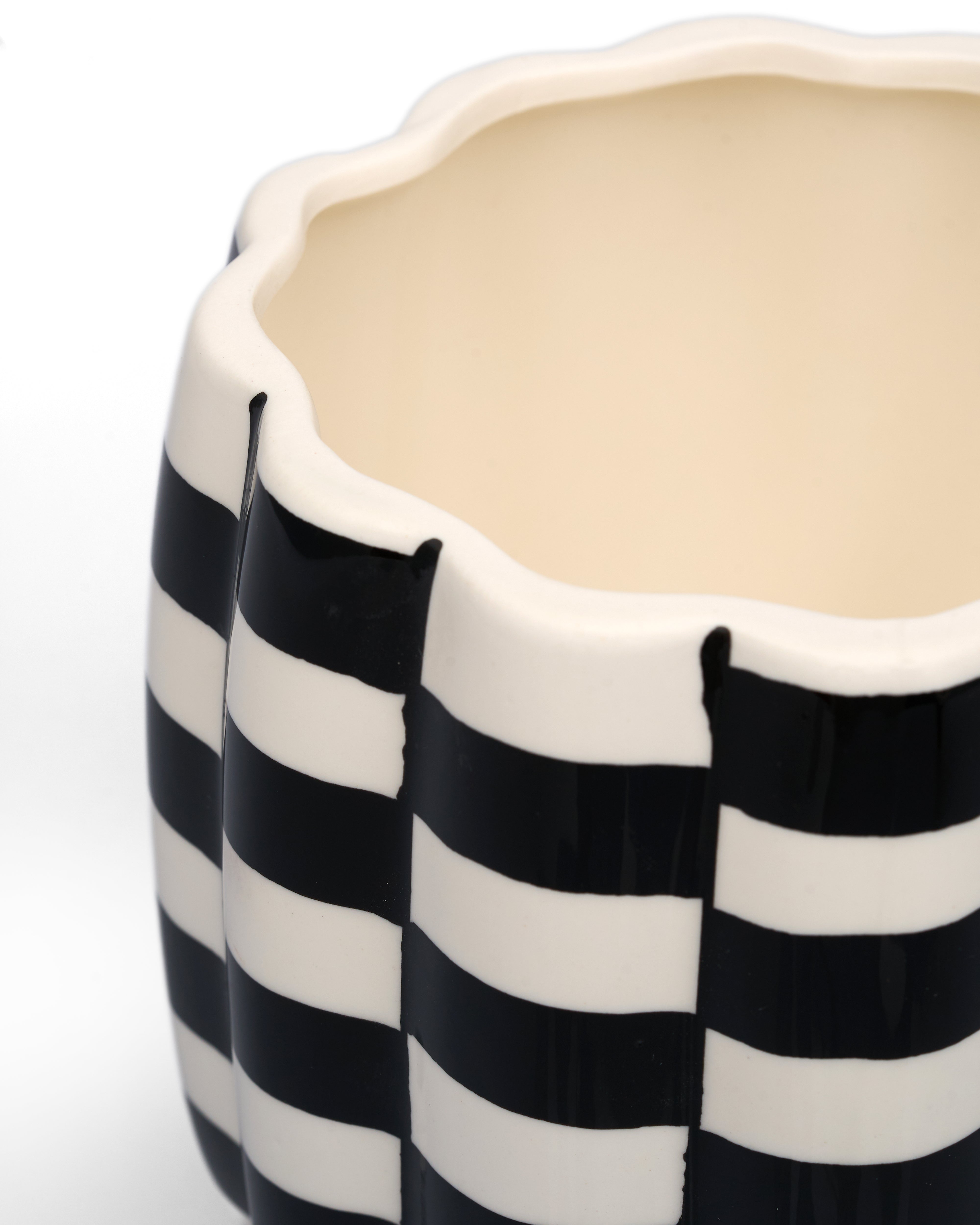 Gilded Check Pumpkin Jar Decor