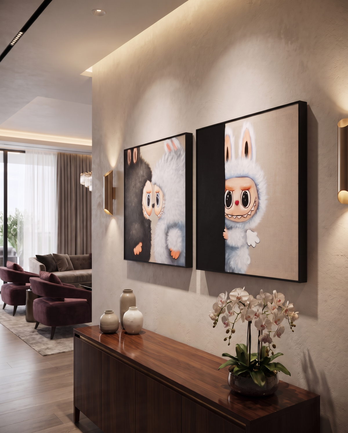 Gizmo & Pixie - Labubu Duo Wallart