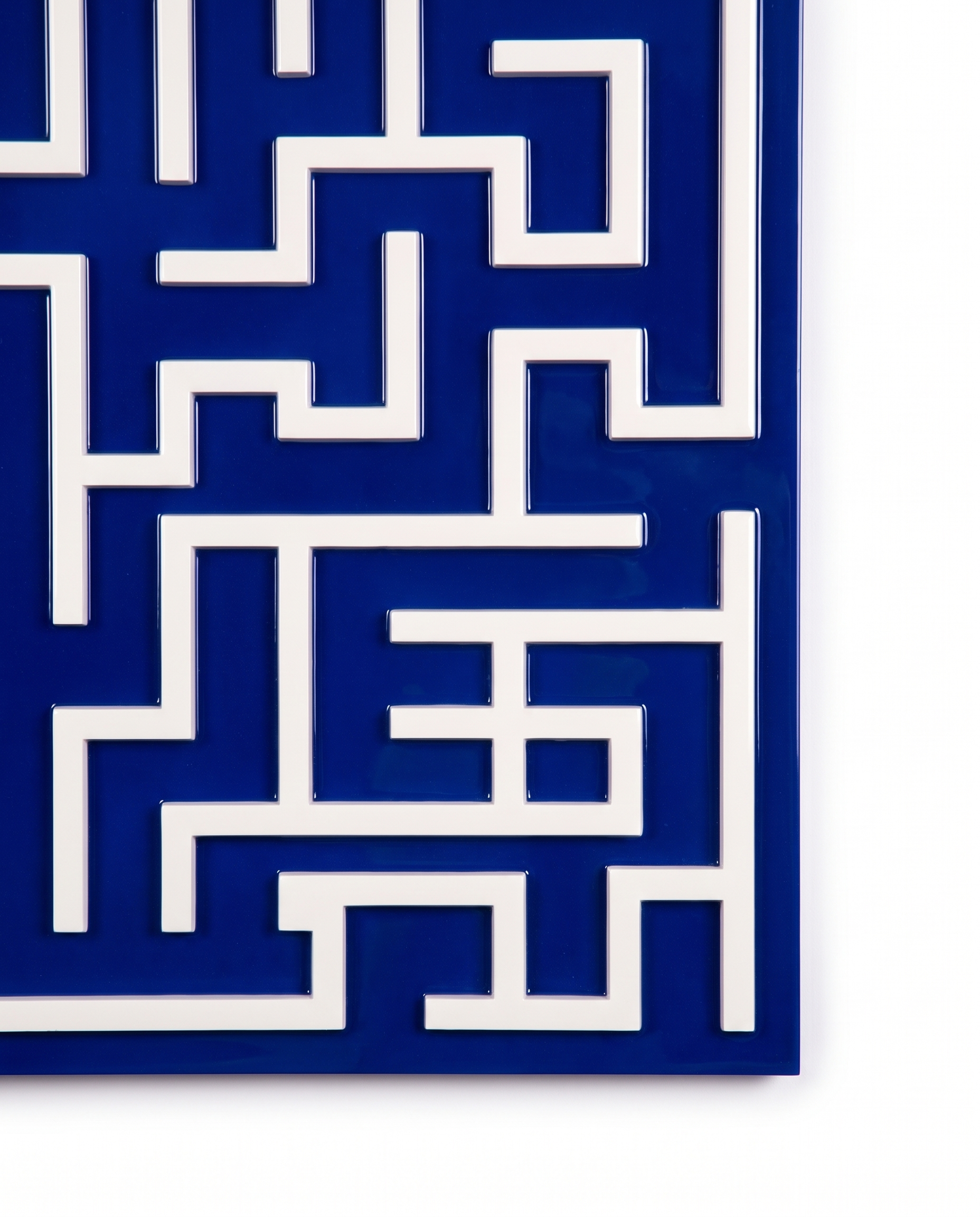 Harmony Maze Wall Art - Bold Navy Blue