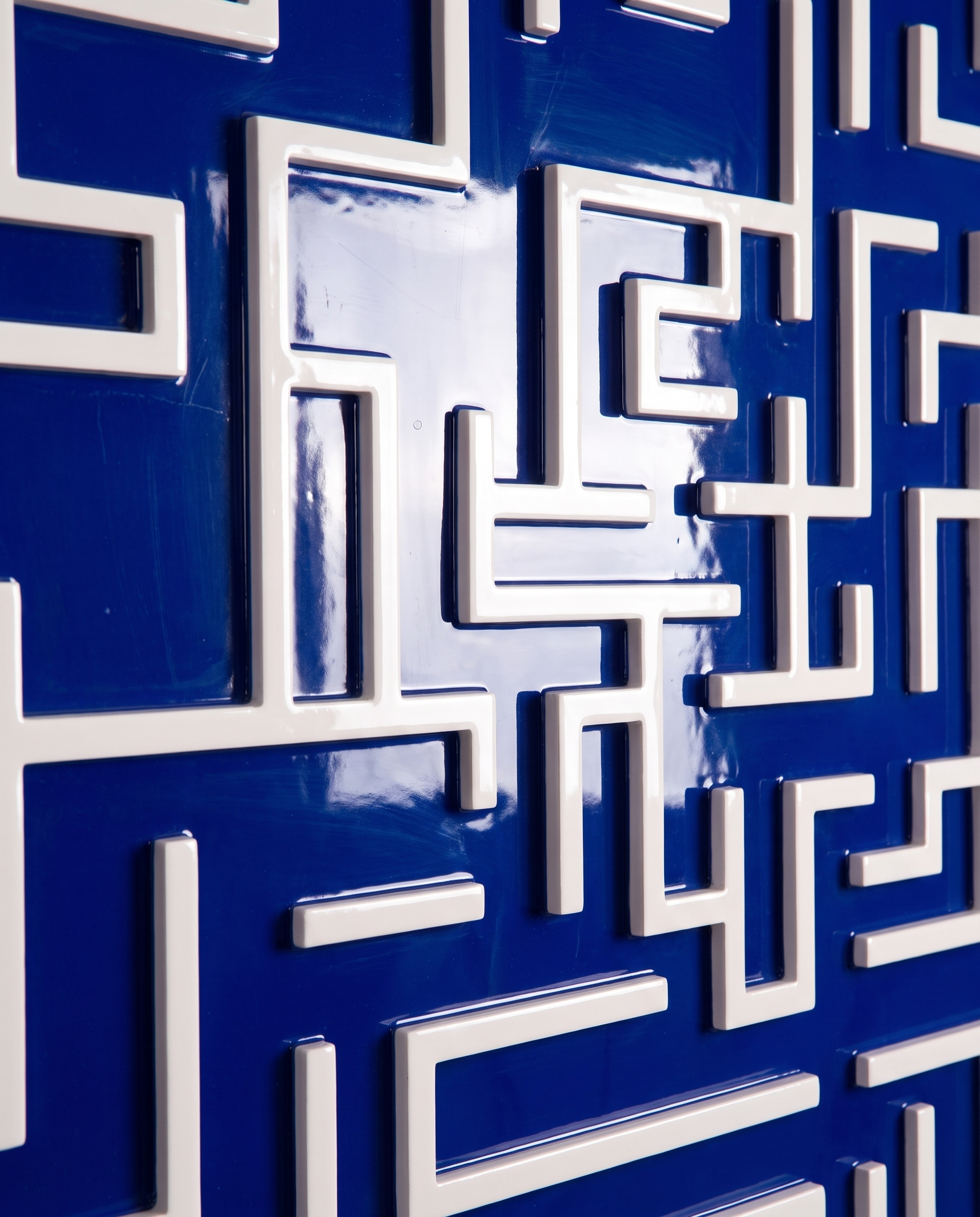 Harmony Maze Wall Art - Bold Navy Blue