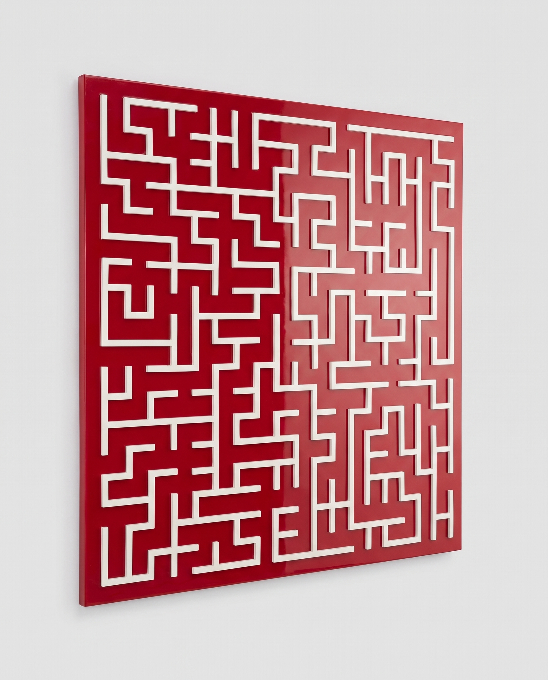 Harmony Maze Wall Art - Dark Carmine
