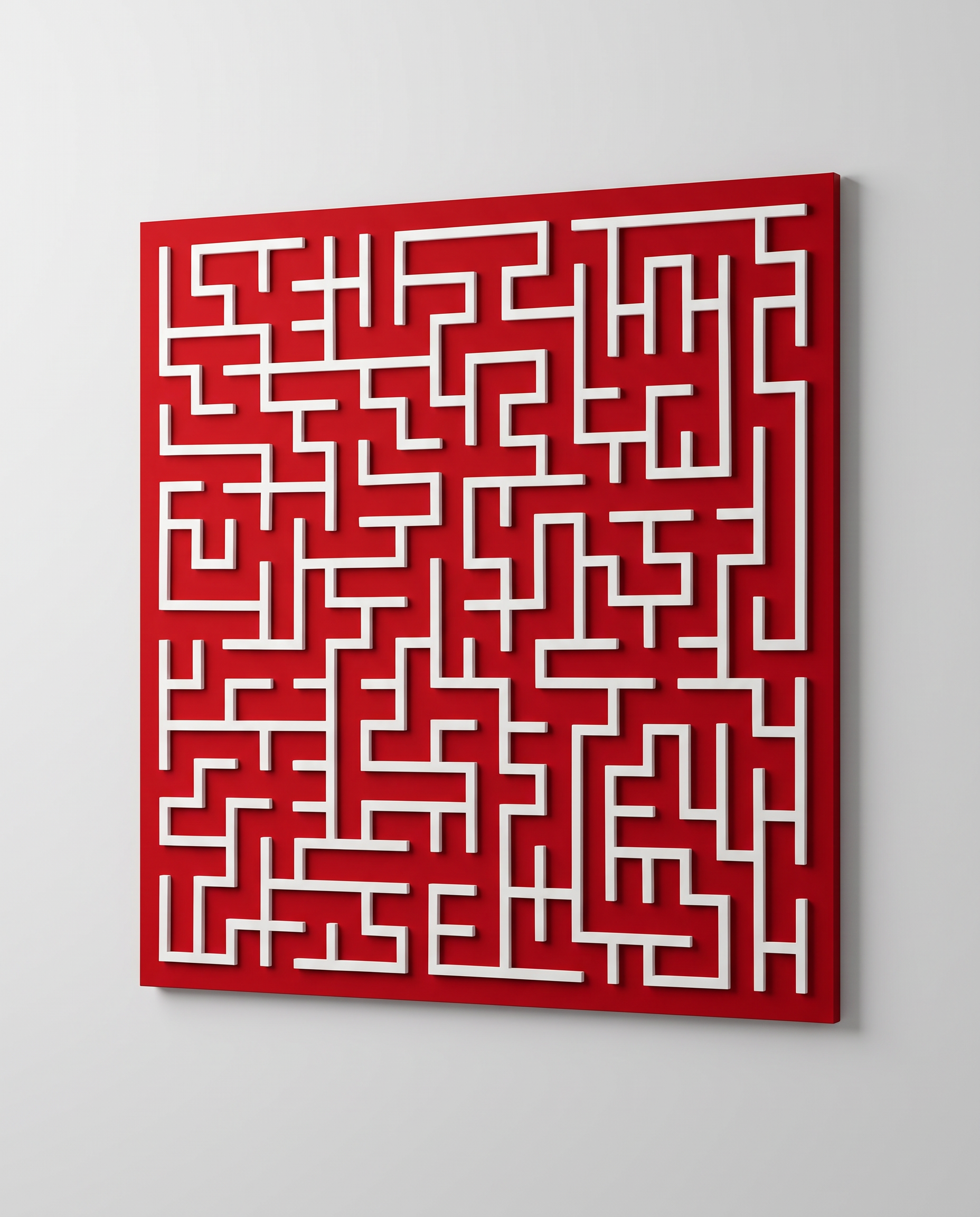 Harmony Maze Wall Art - Dark Carmine