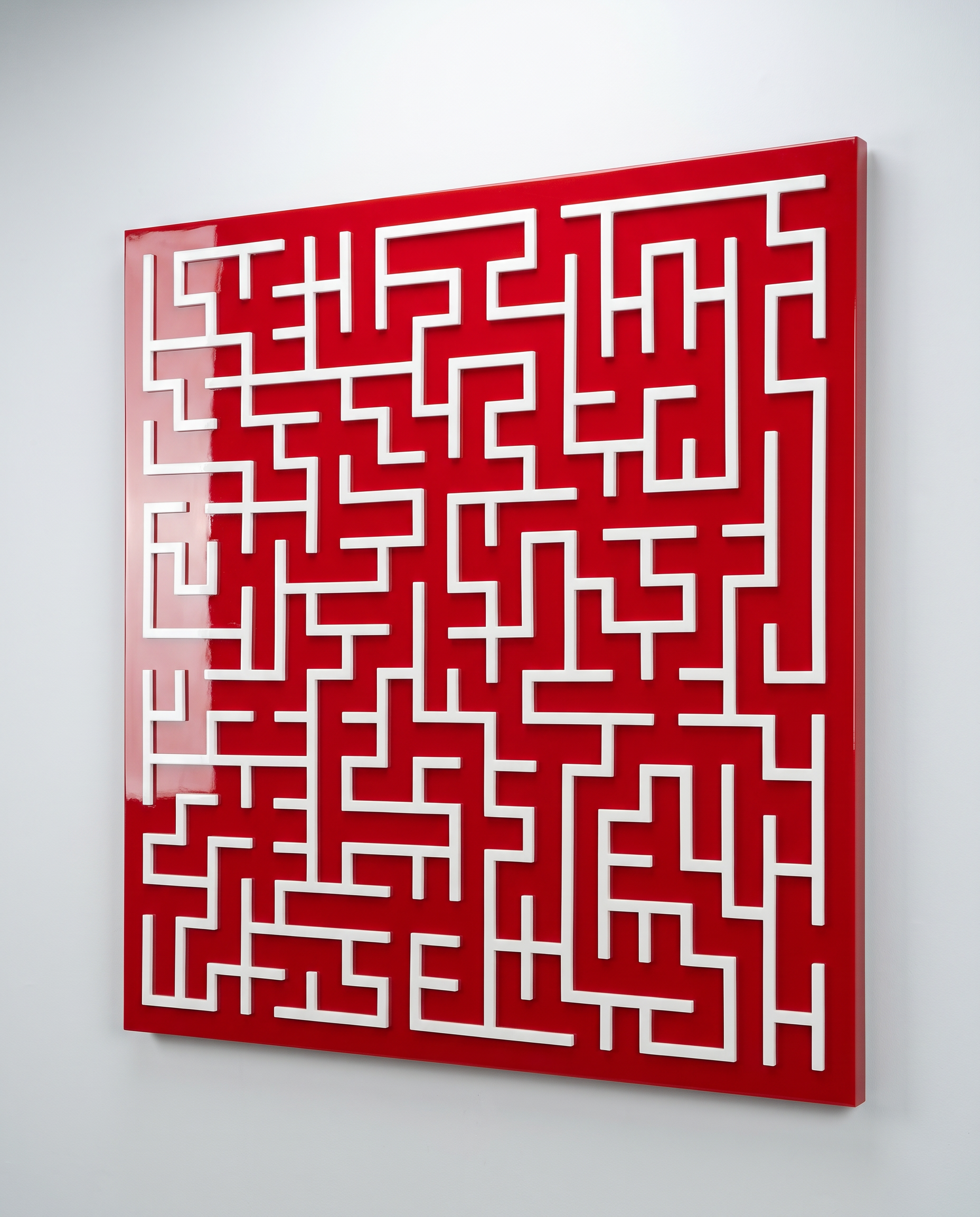 Harmony Maze Wall Art - Dark Carmine
