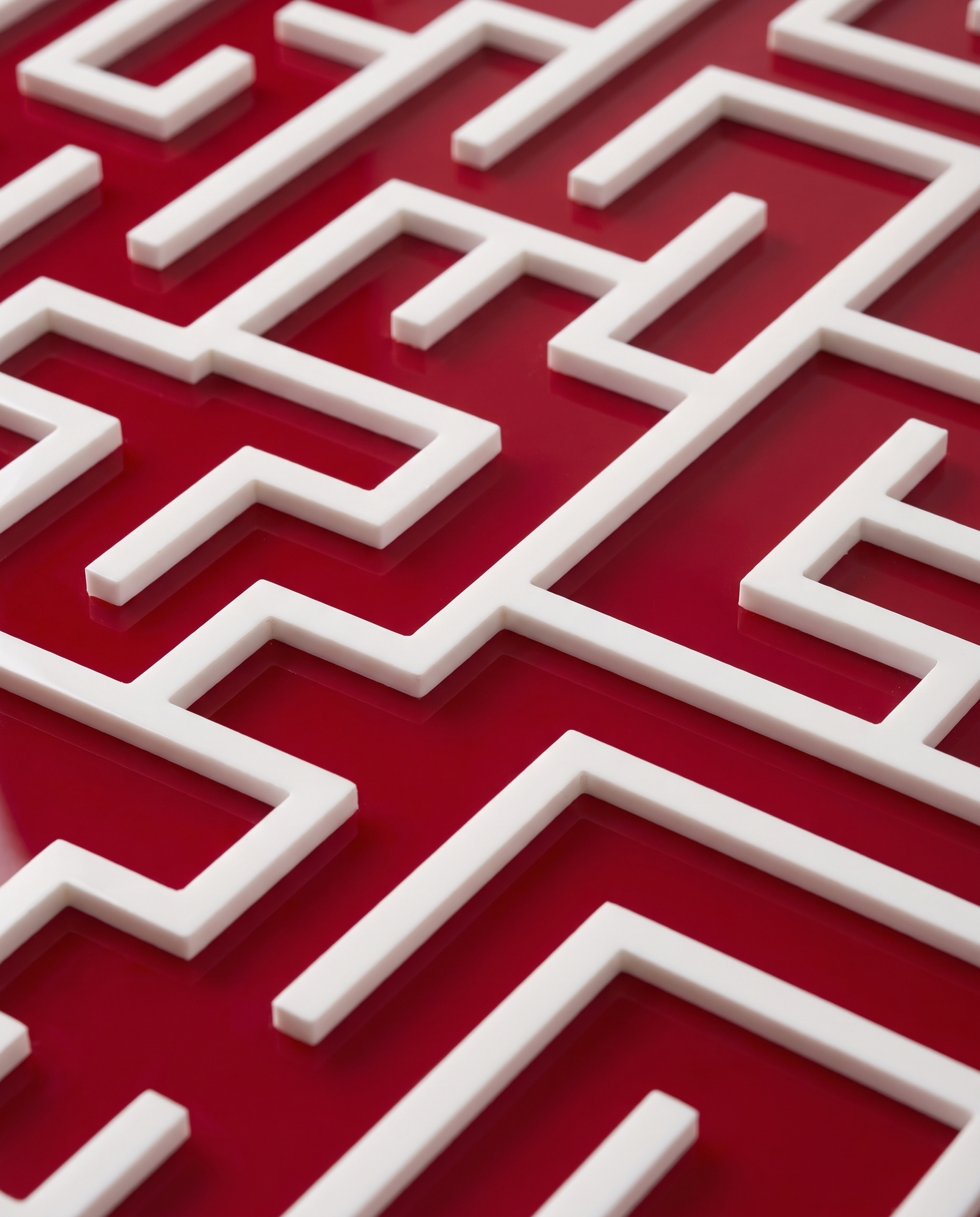 Harmony Maze Wall Art - Dark Carmine