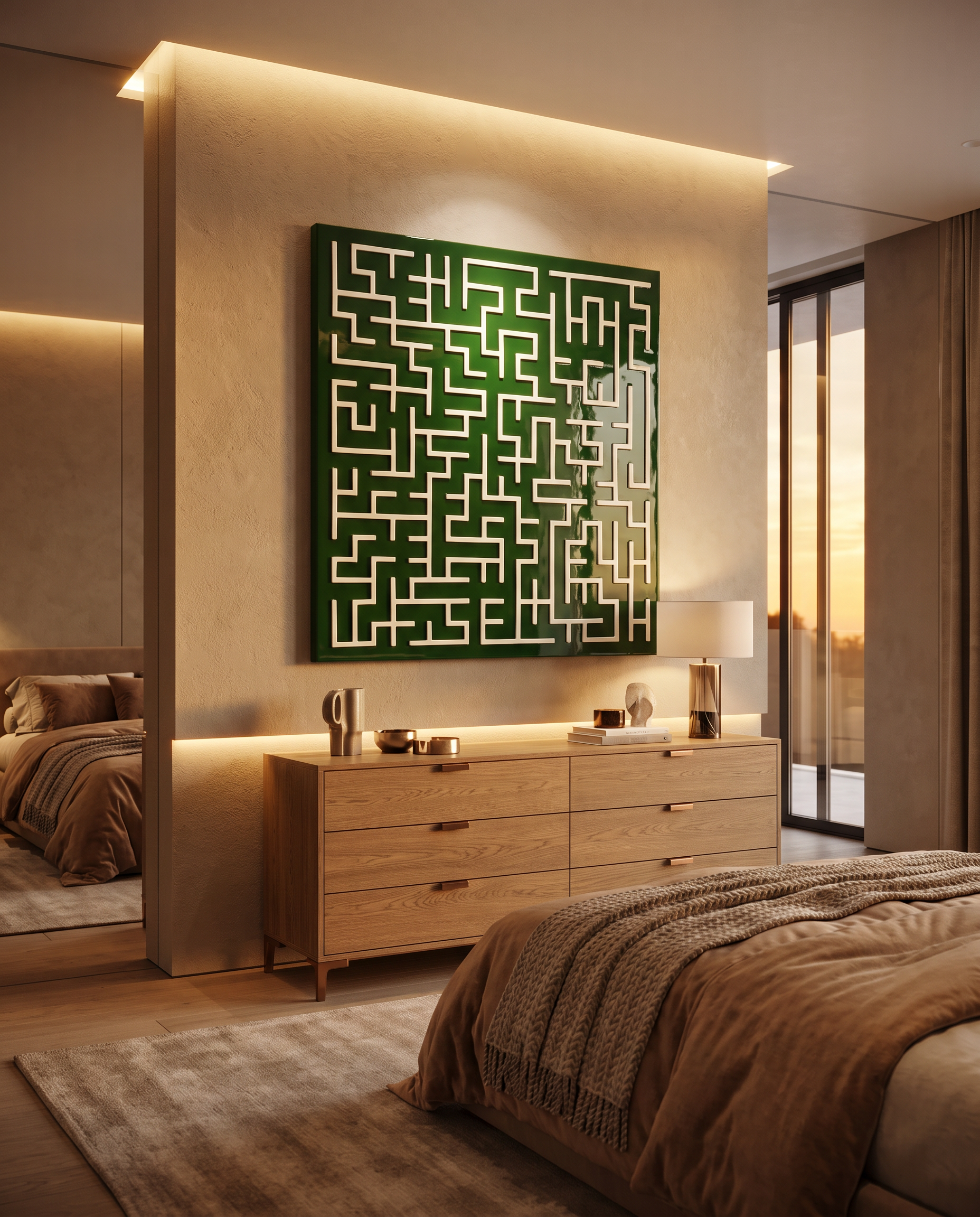 Harmony Maze Wall Art - Waiouru Green